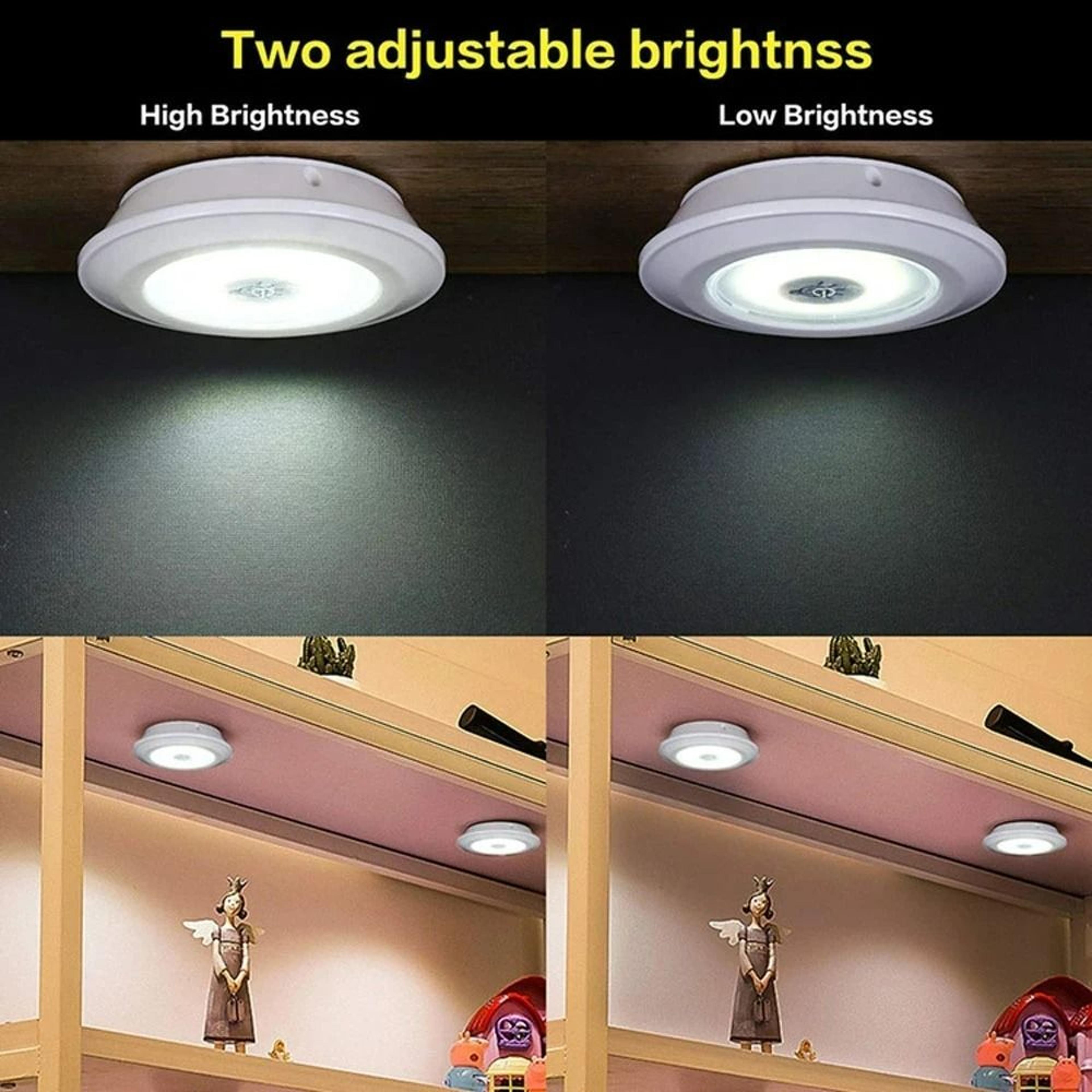 Dimmable Wireless LED Under Cabinet Light Set Remote Control Puck Night Lights 6