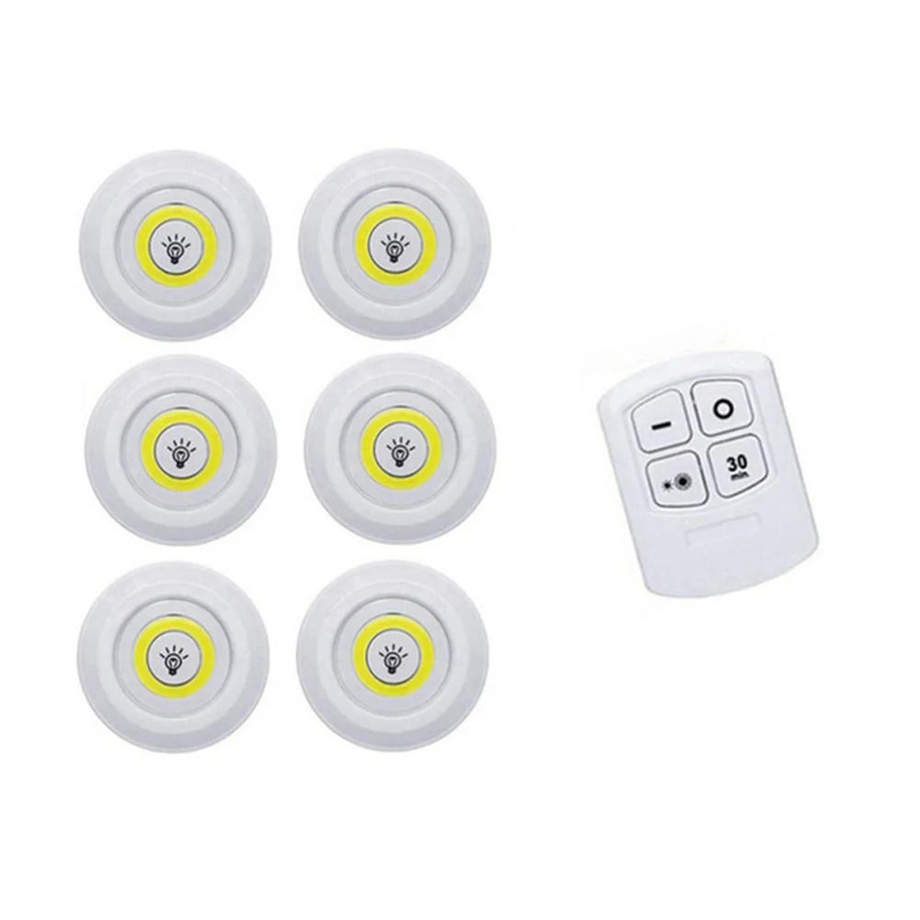 Dimmable Wireless LED Under Cabinet Light Set Remote Control Puck Night Lights 10