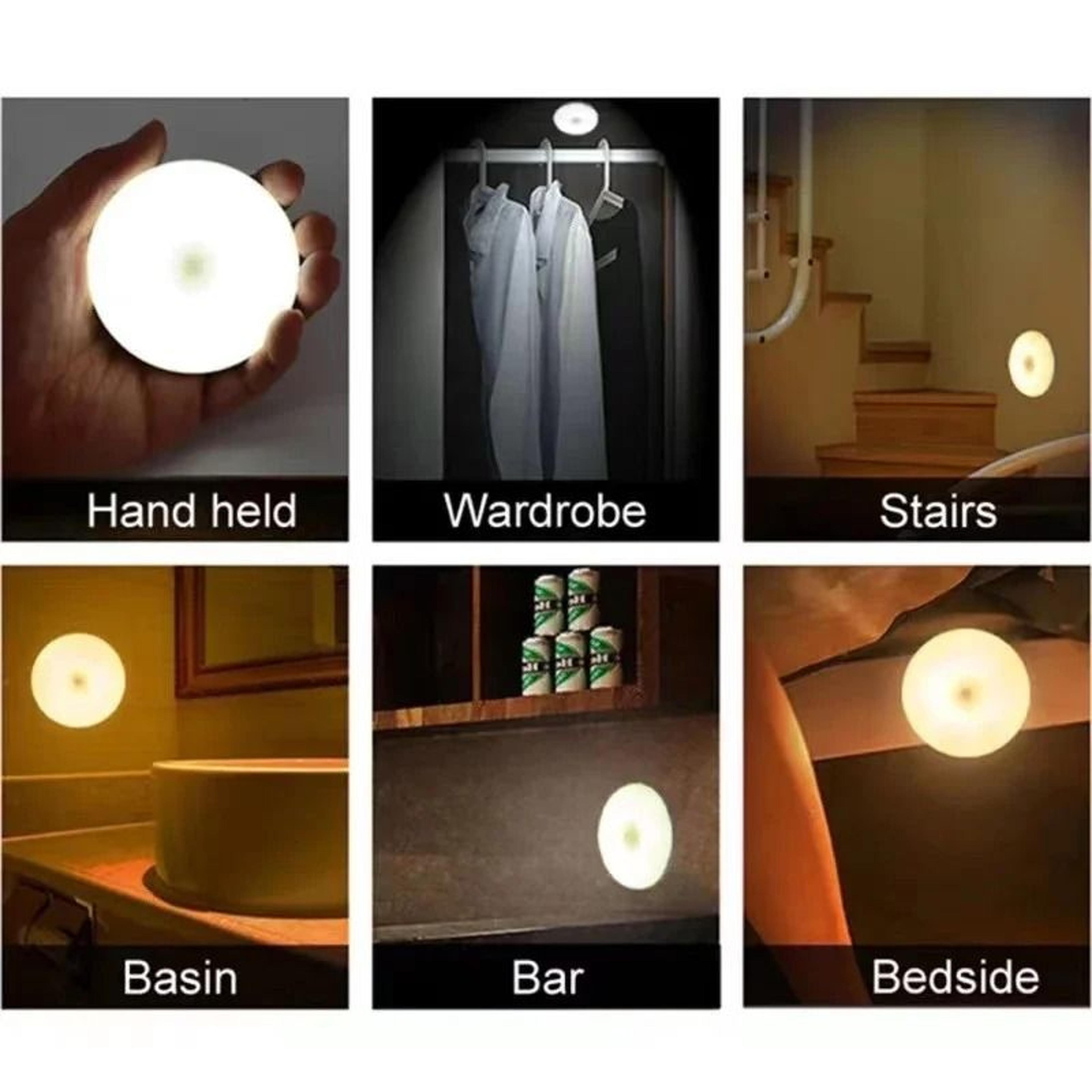 3Color Adjustable Wireless LED Closet Light 2Pack USB Rechargeable Cabinet Night Lamp 5