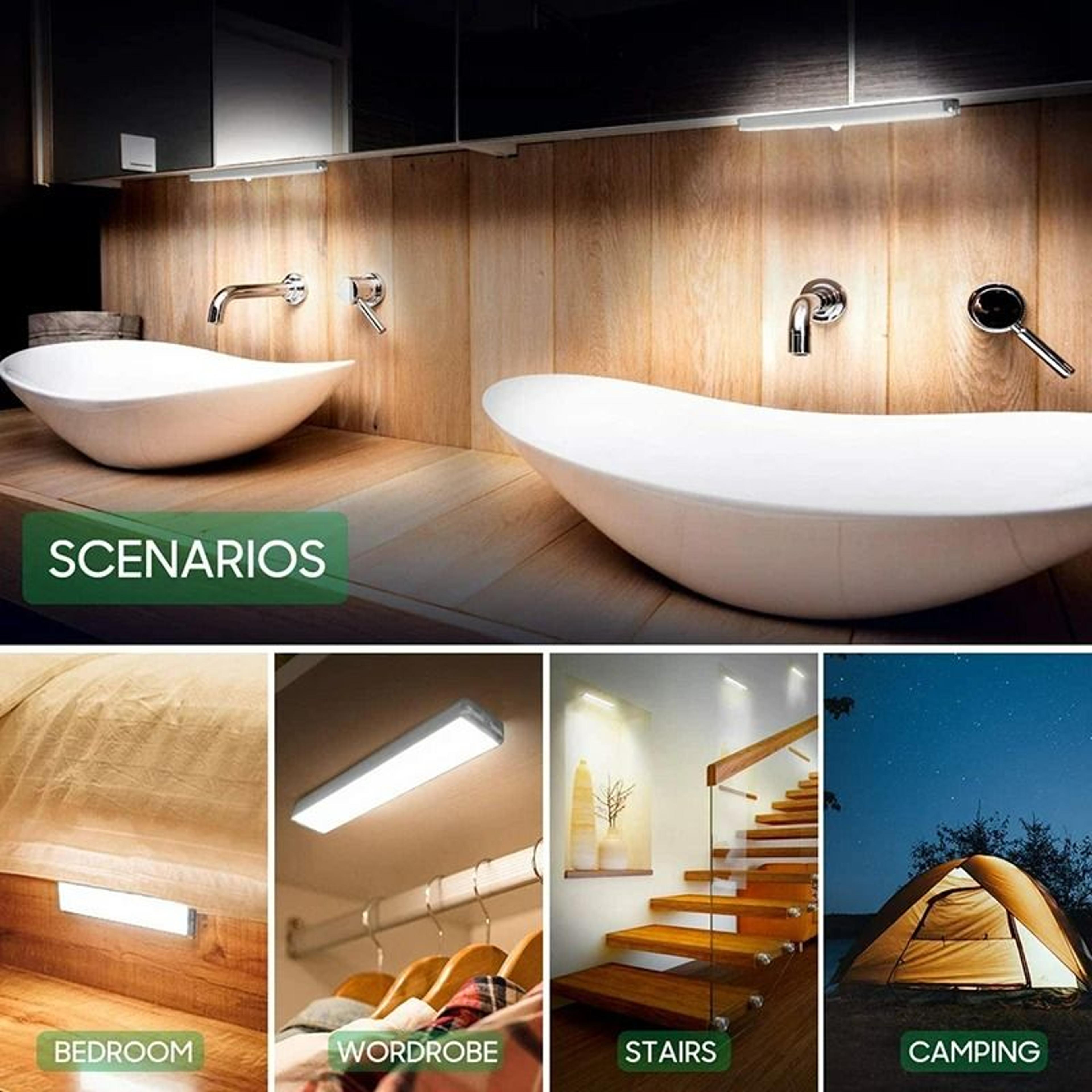 Rechargeable LED Motion Sensor Under Cabinet Light Magnetic Wall Bar Lamp 2