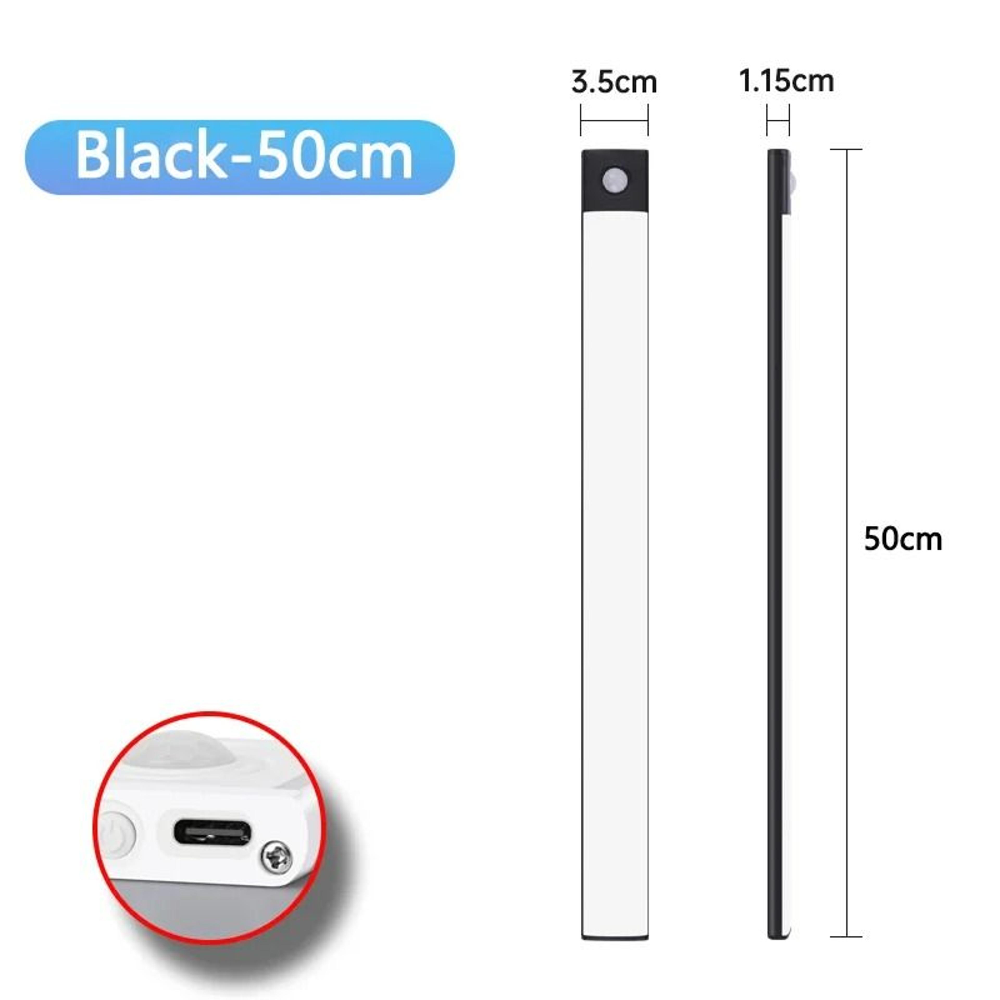Wireless Motion Sensor LED Under Cabinet Light Bar USB Rechargeable Wall Lamp 15