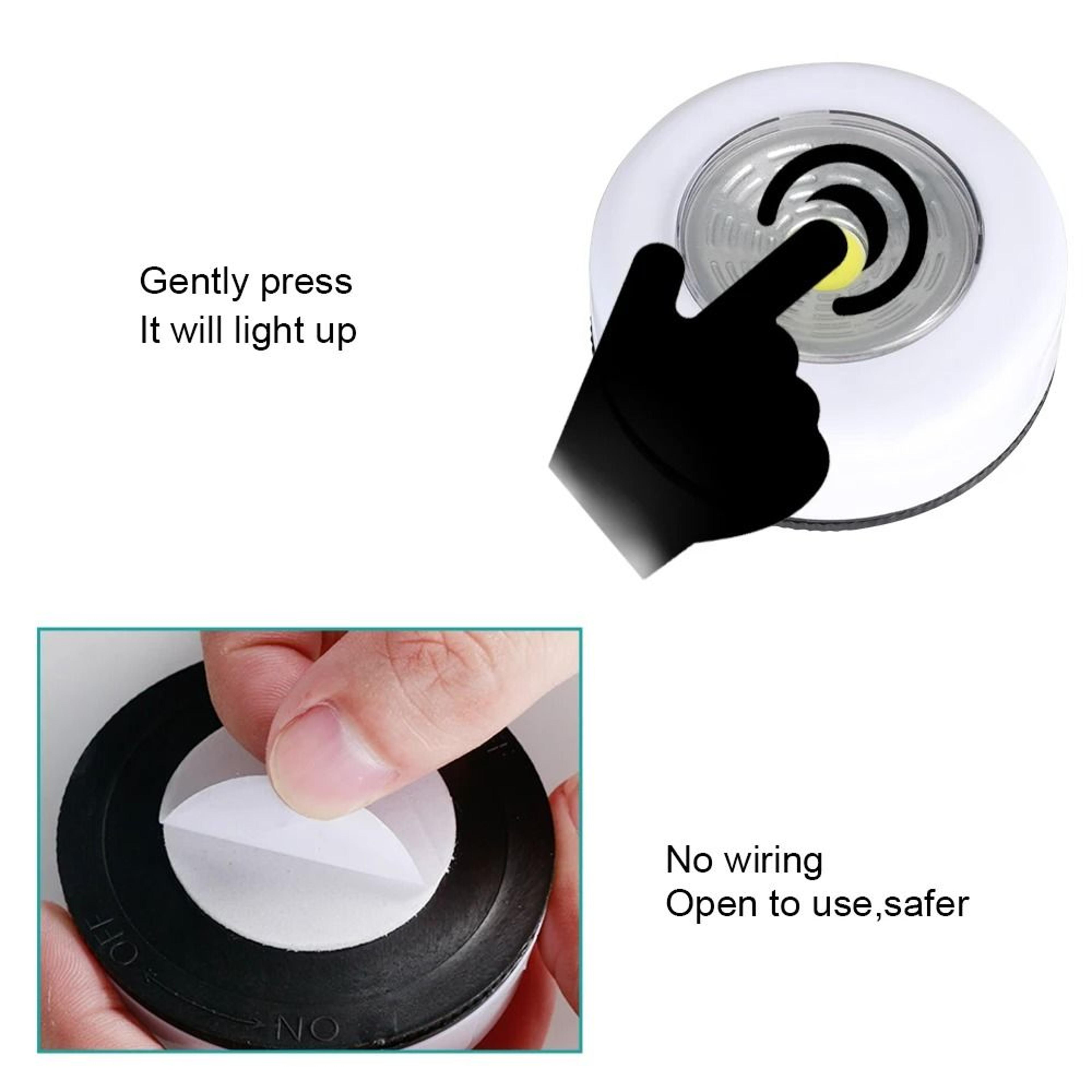 Wireless COB LED Push Night Light StickOn Cabinet Wardrobe Lamp 3