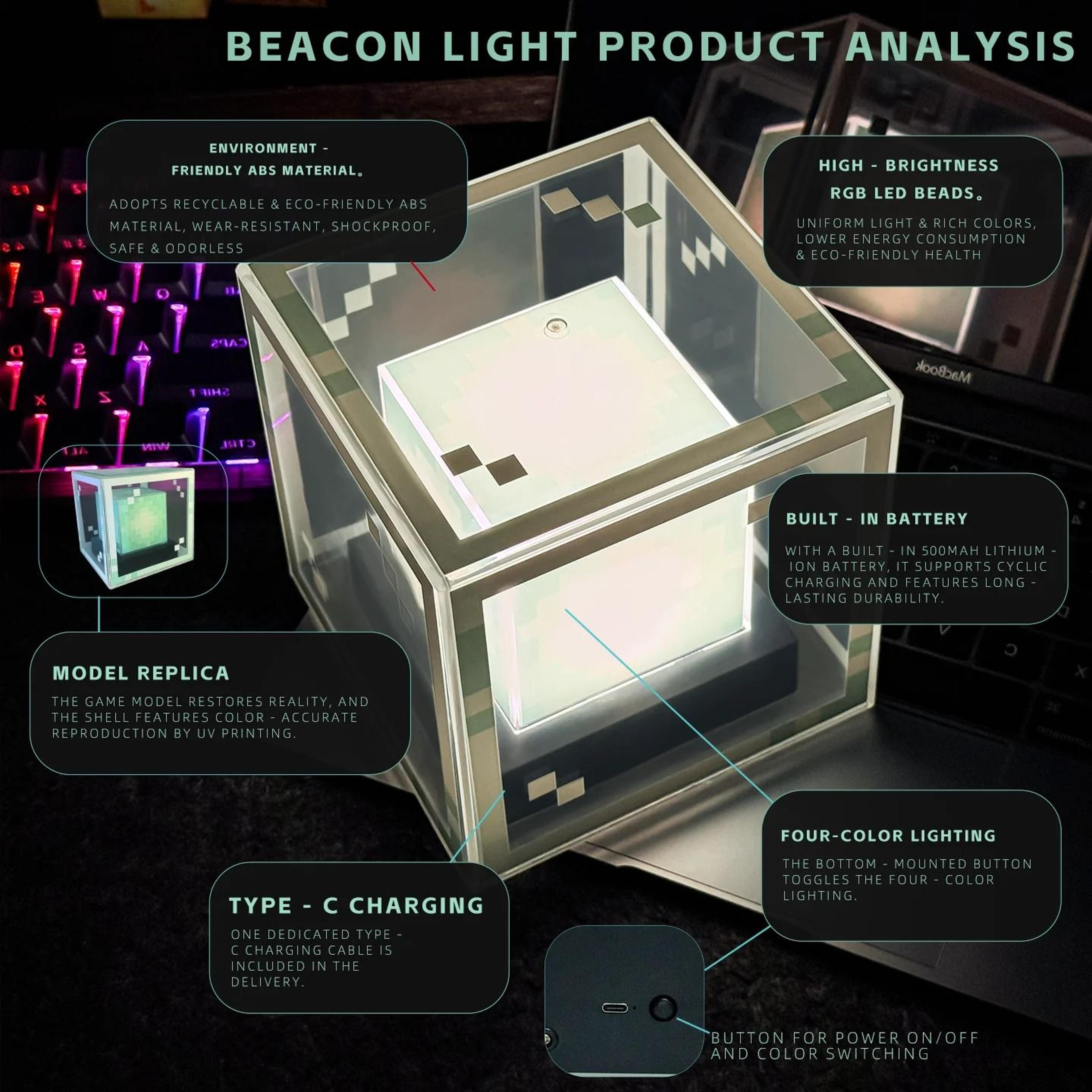 PixelStyle Beacon Lamp Desktop Night Light Game Setup Atmosphere Ornament 3