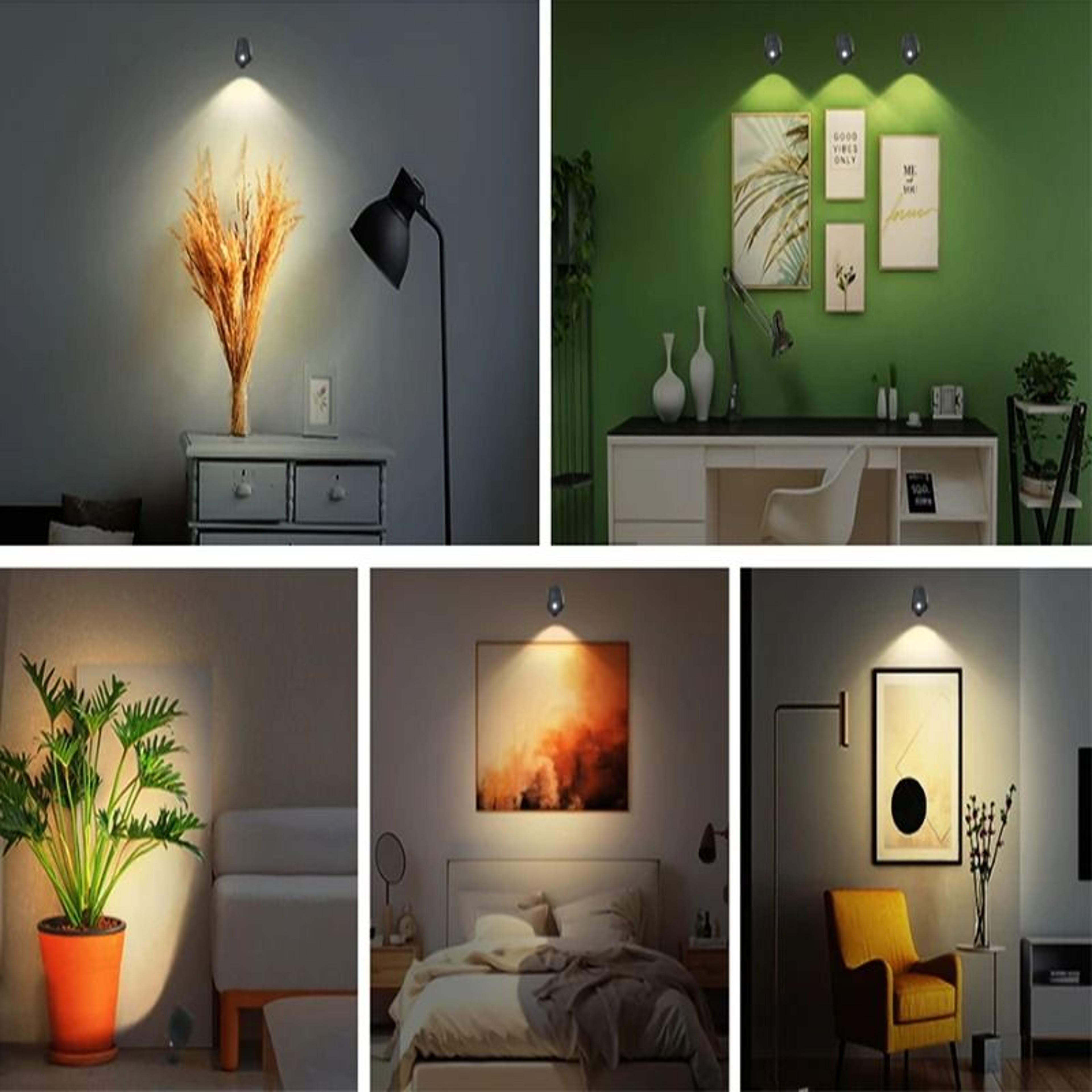 360 Rotatable LED Wall Lamp Touch Control Wireless USB Rechargeable Bedside Night Light 3