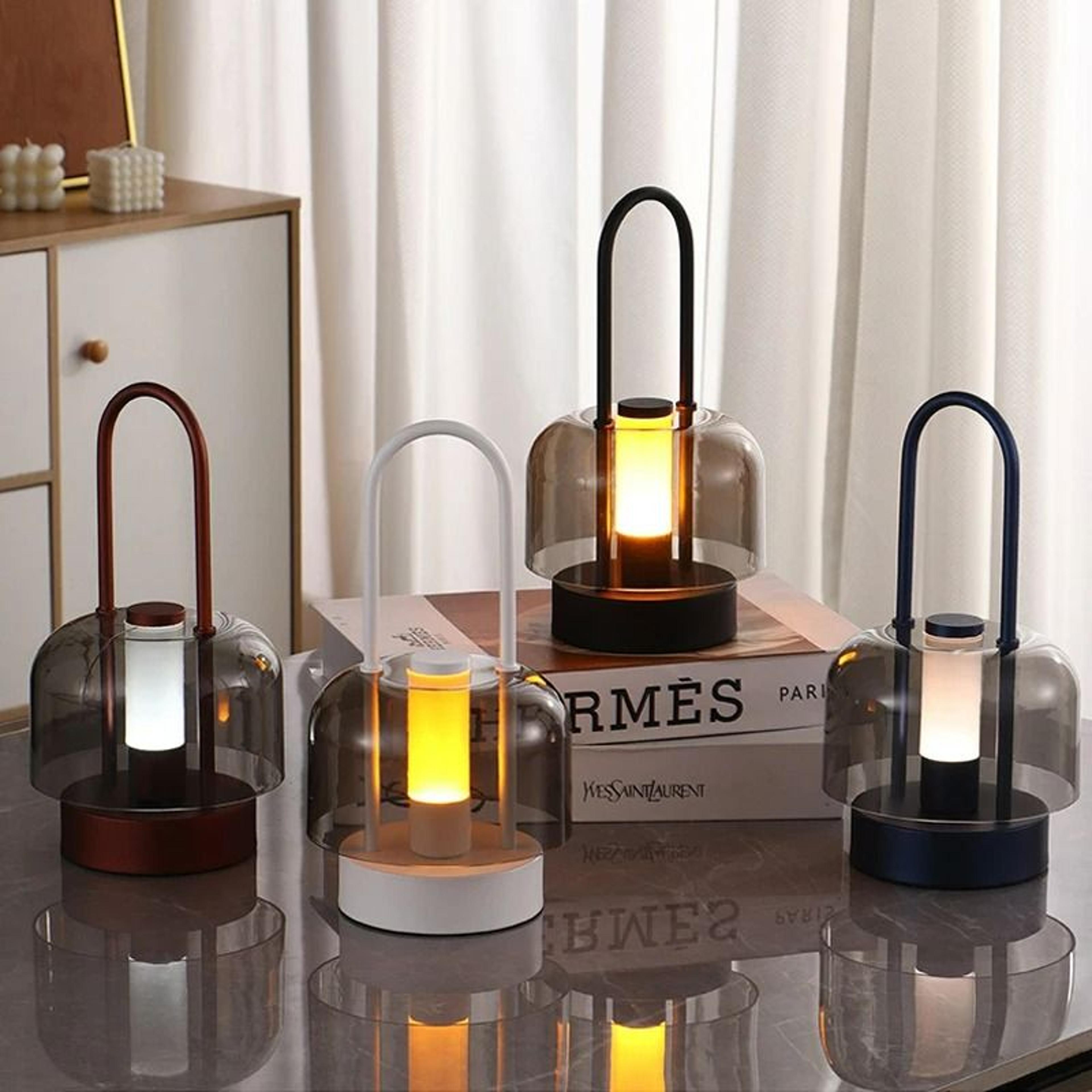 Modern Retro Nordic Rechargeable Desk Lamp Wireless Table  Camping Night Light 6