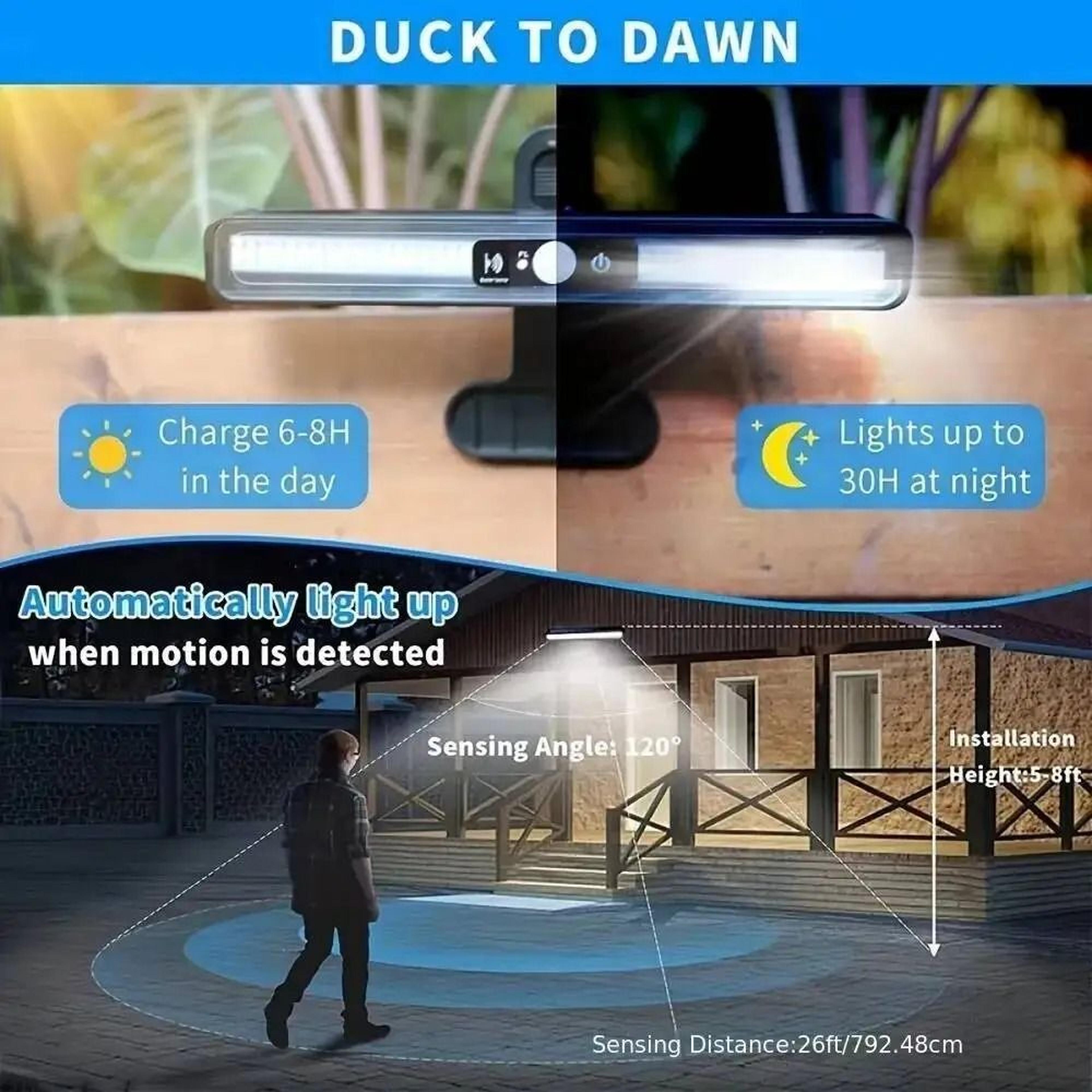 Solar Motion Sensor Outdoor ClipOn Light Waterproof Security Wall Lamp 3