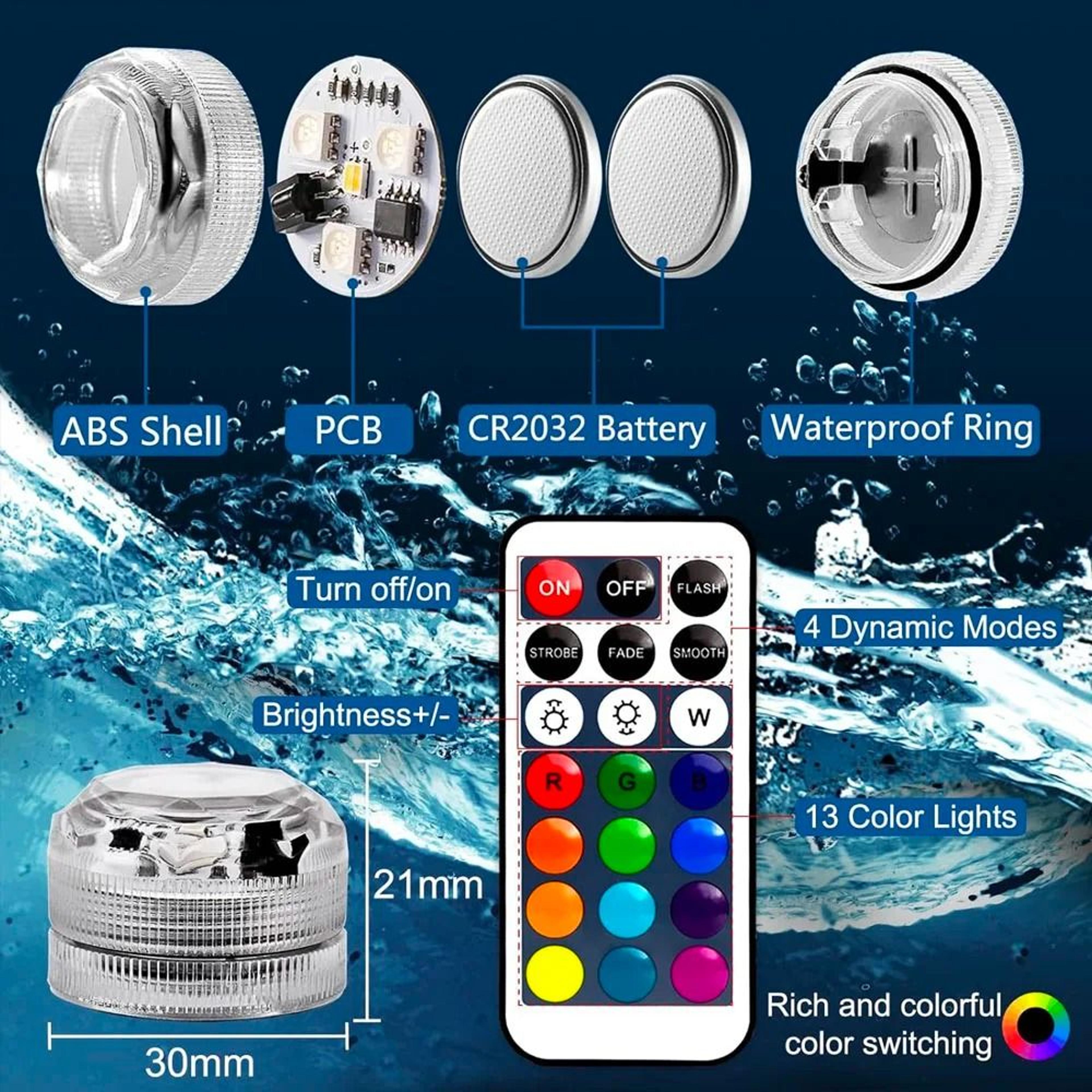 Mini Submersible Waterproof LED Tea Light Candles With Remote Control 1