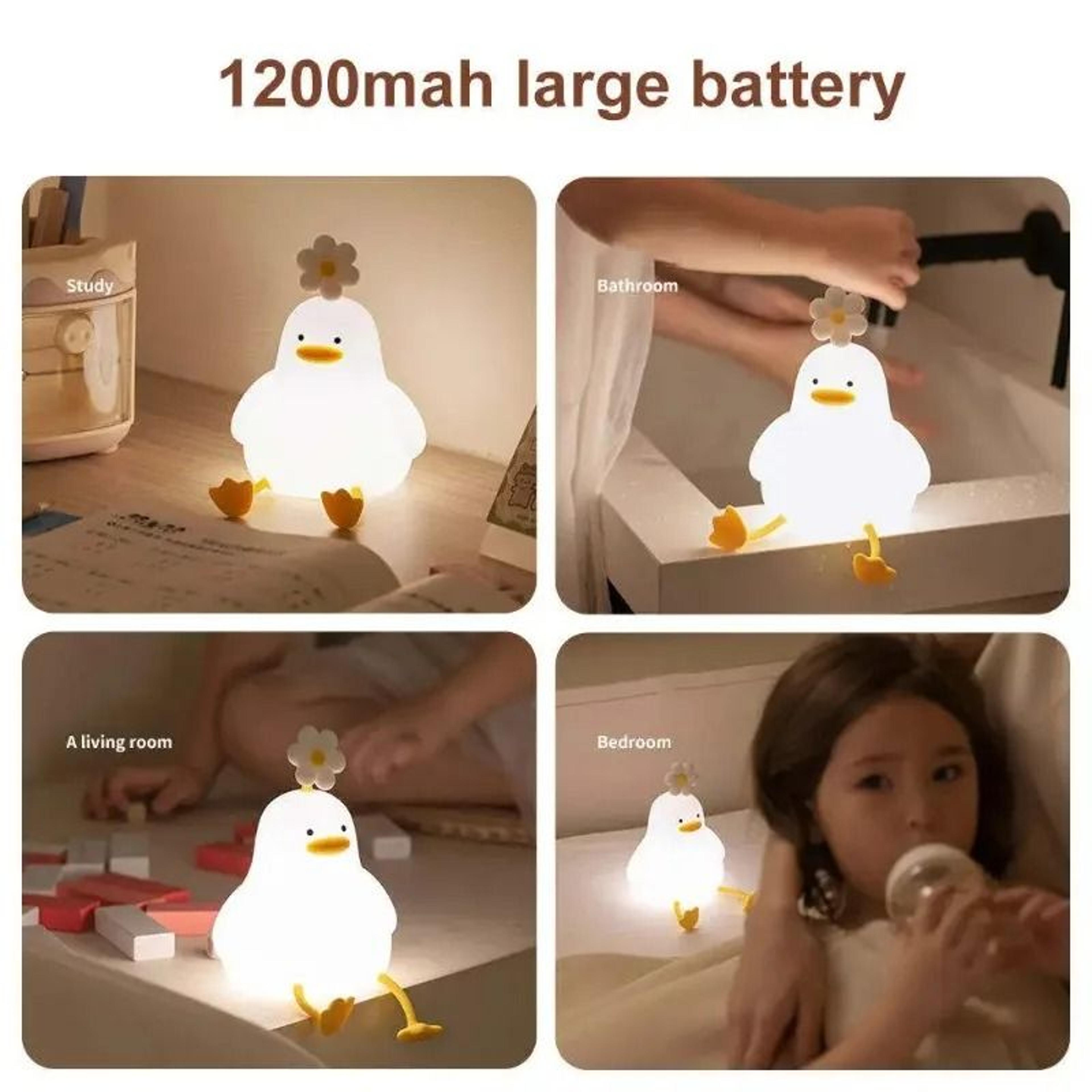 Cute Duck Rechargeable Silicone LED Touch Night Light 4