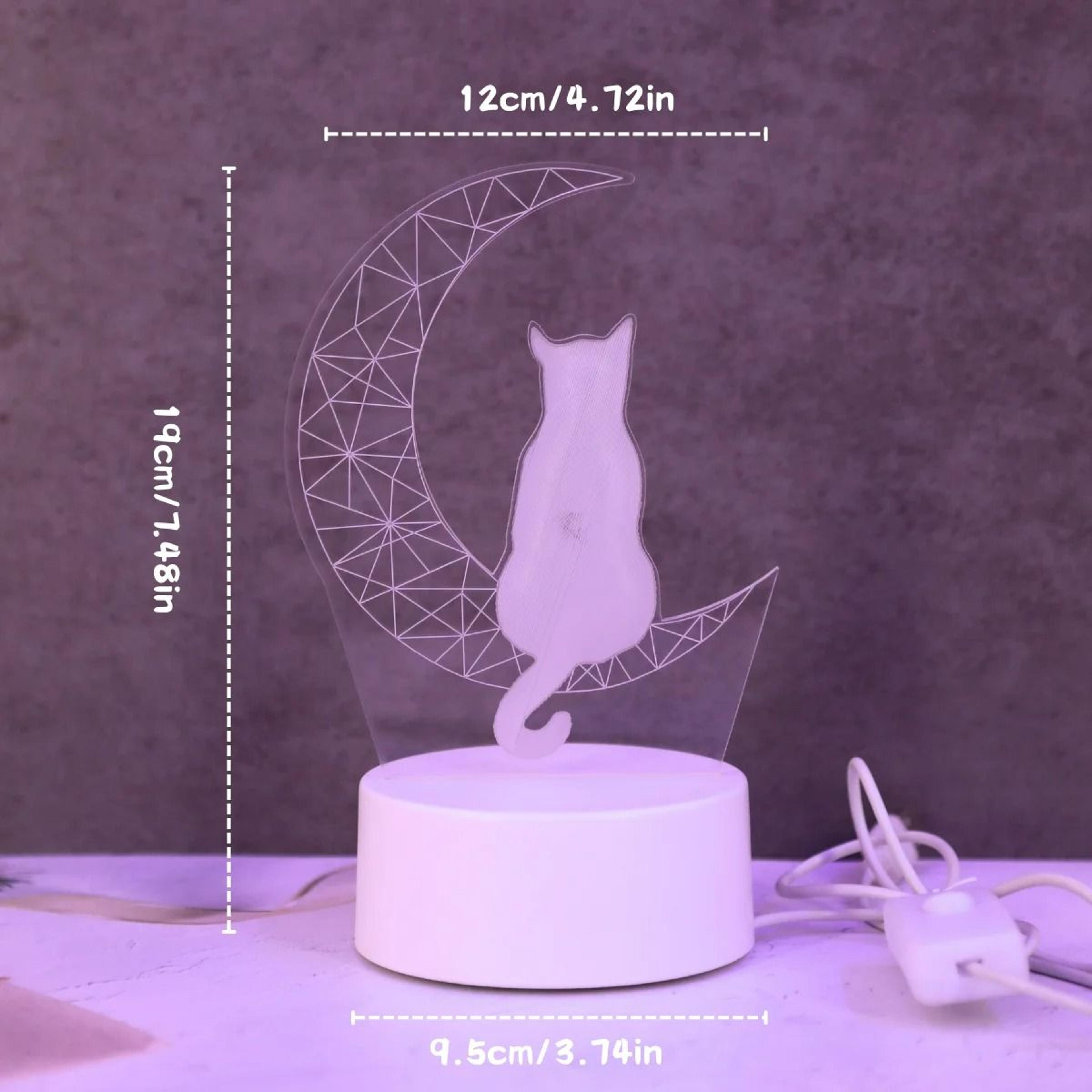 Moon Cat 3D Optical Illusion LED Night Light 5