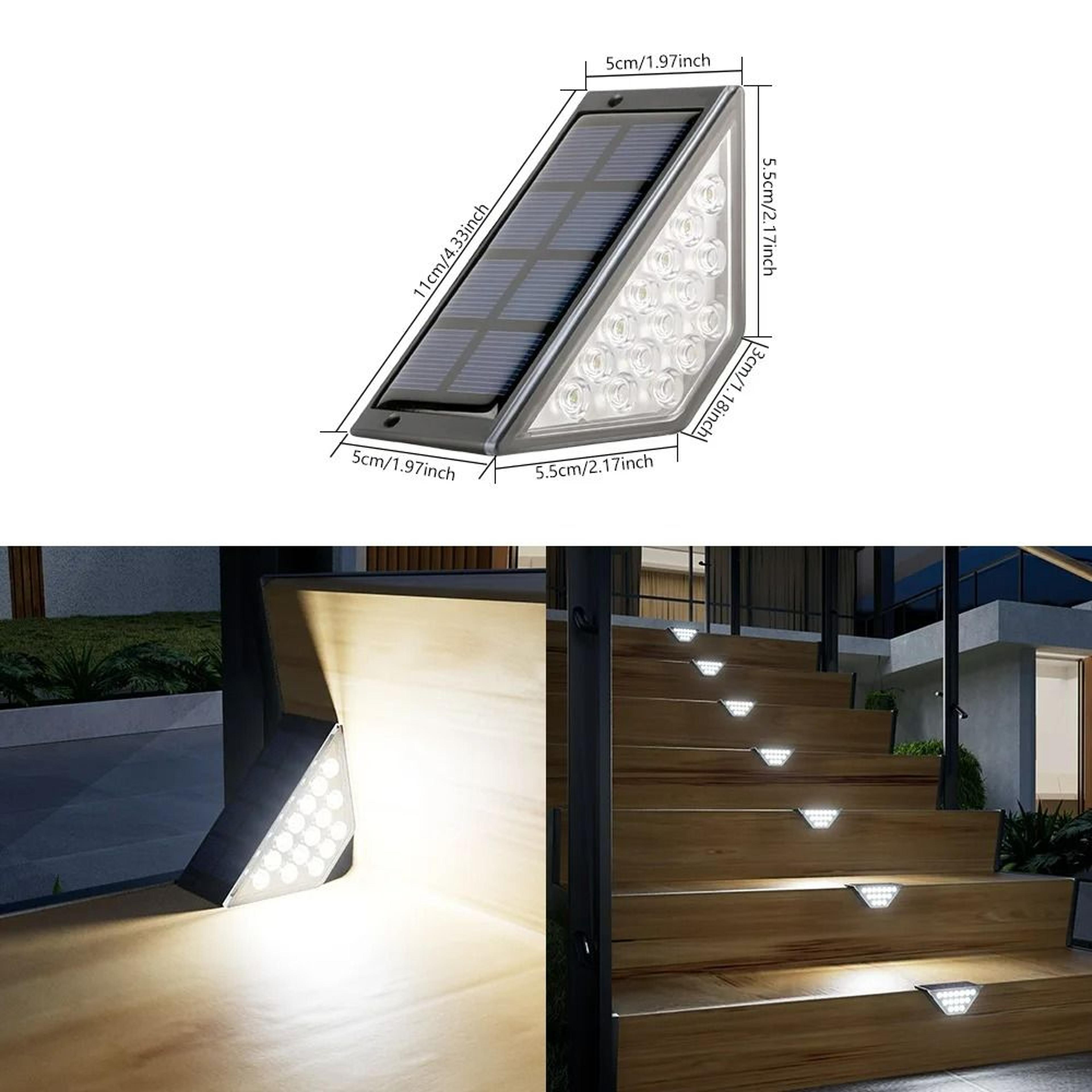 Solar Outdoor Waterproof LED Step  Stair Light Kit 7