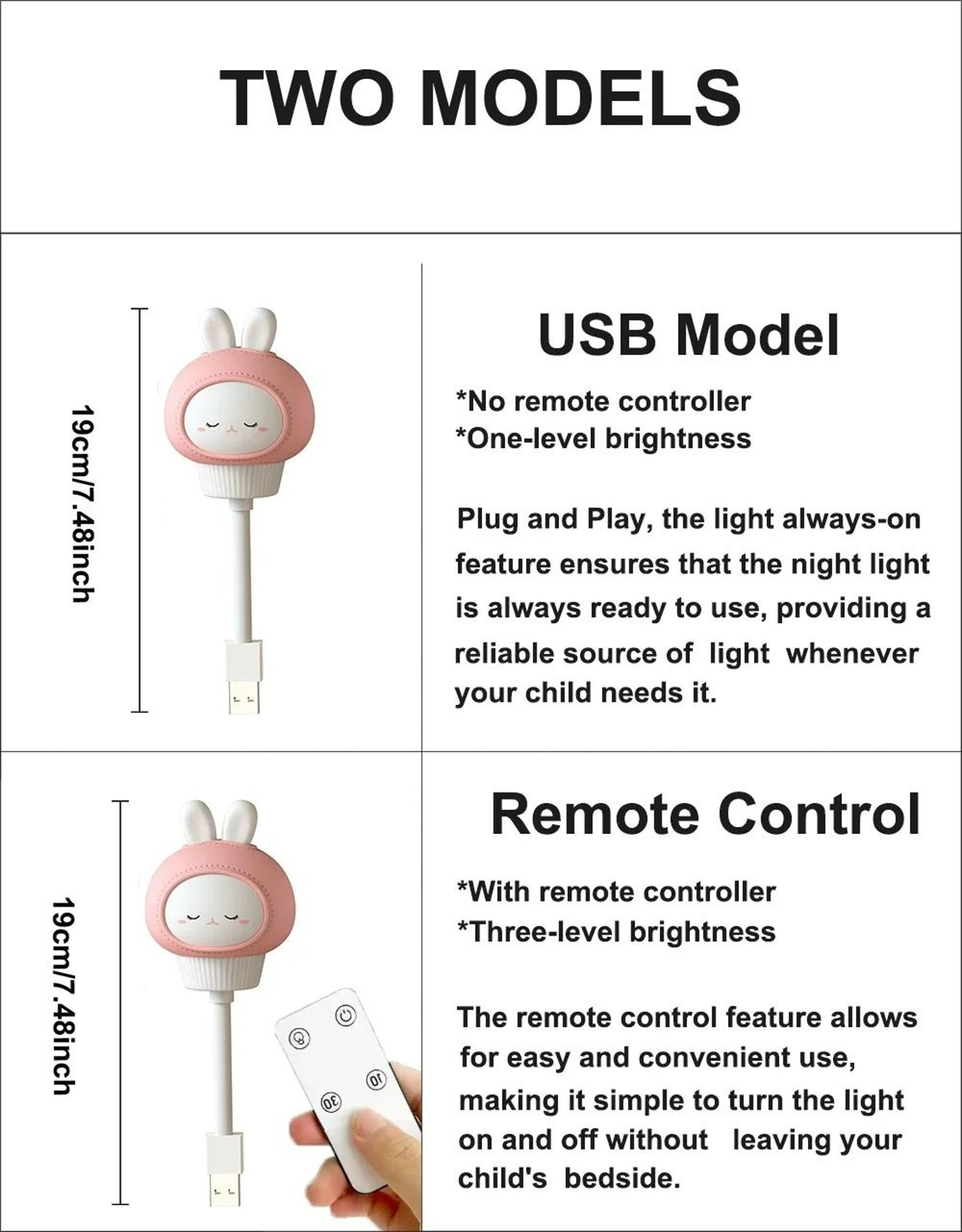 Cute Animal RemoteControl USB LED Night Light 4