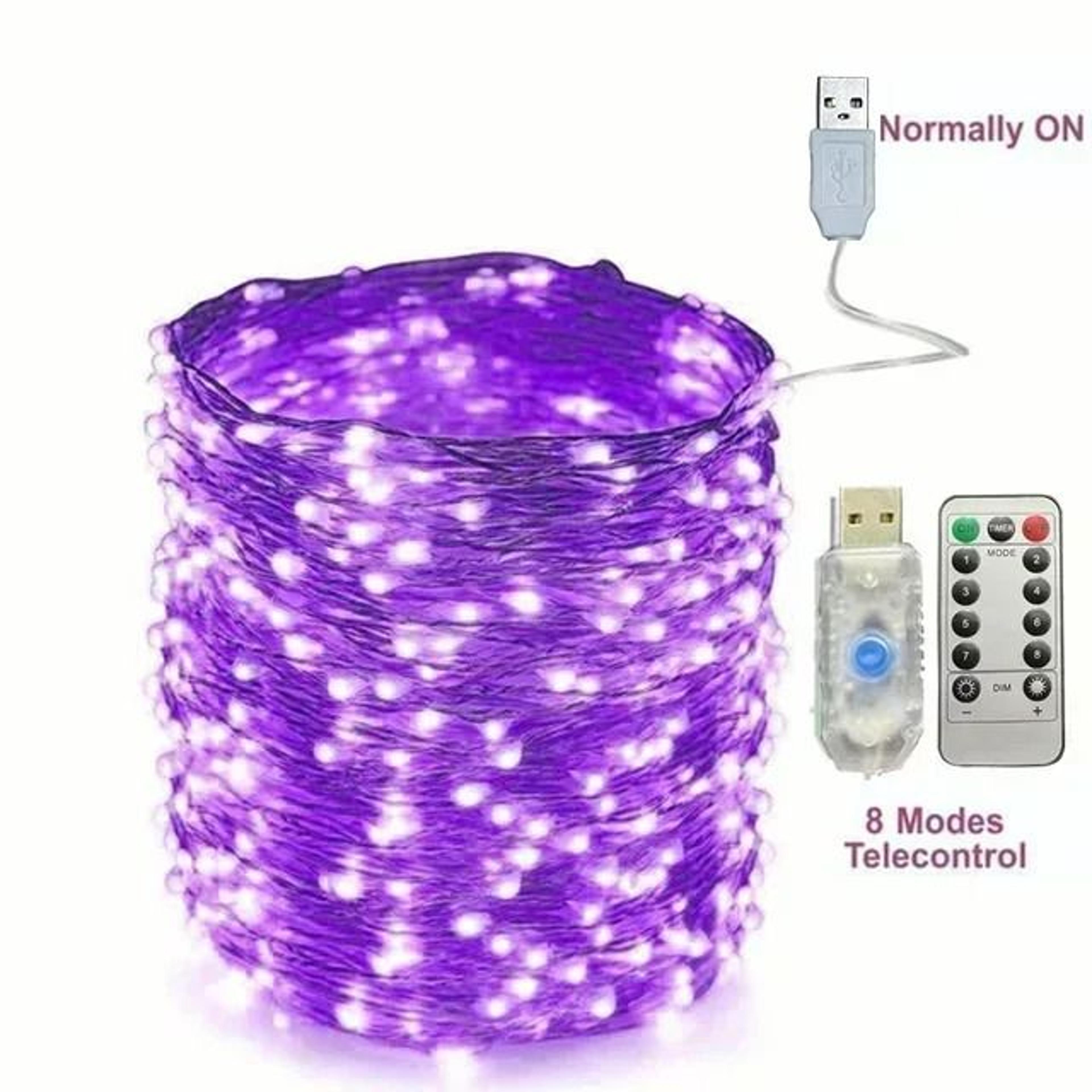 USB 8Mode RemoteControl LED Christmas String Lights 11