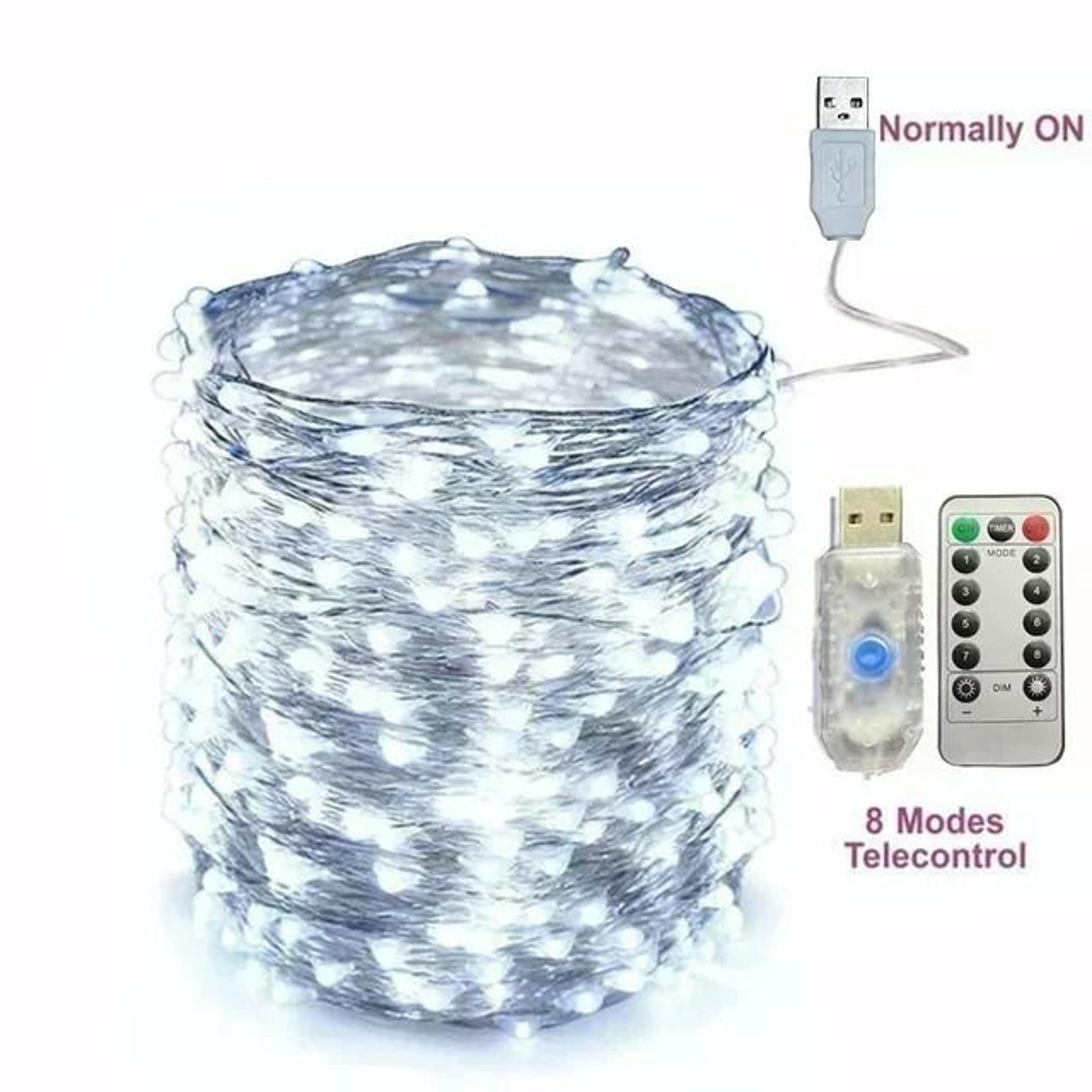 USB 8Mode RemoteControl LED Christmas String Lights 8