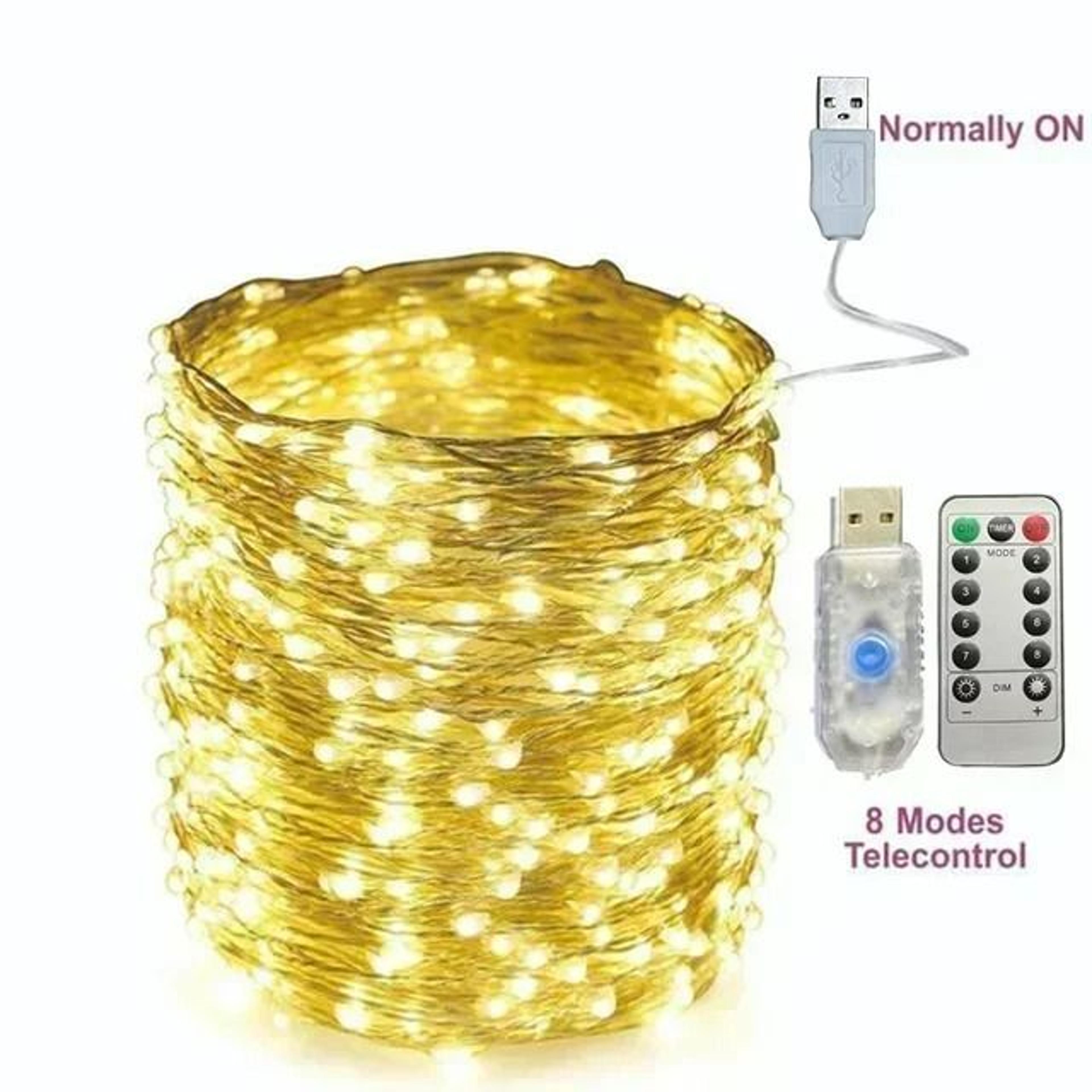 USB 8Mode RemoteControl LED Christmas String Lights 7