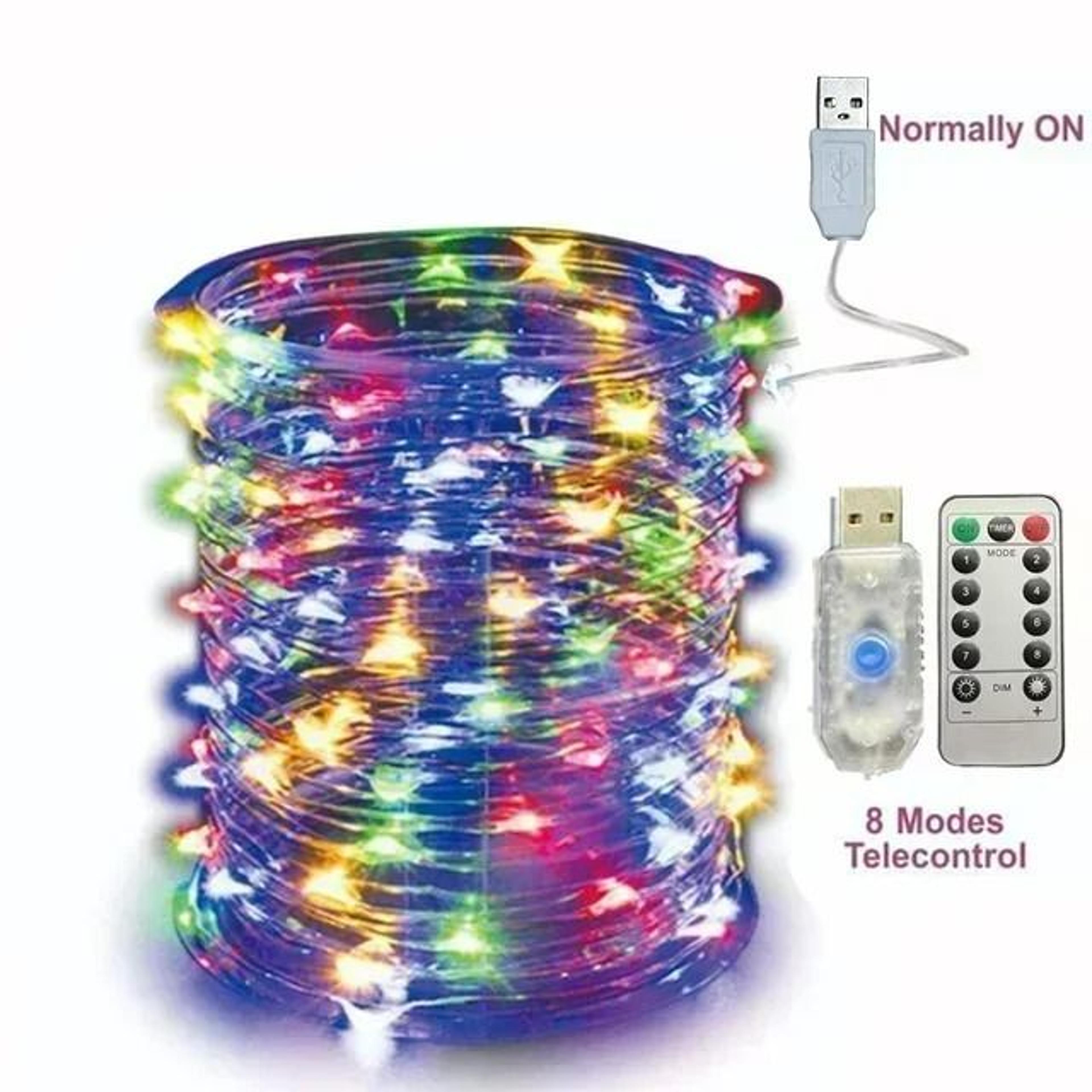USB 8Mode RemoteControl LED Christmas String Lights 9