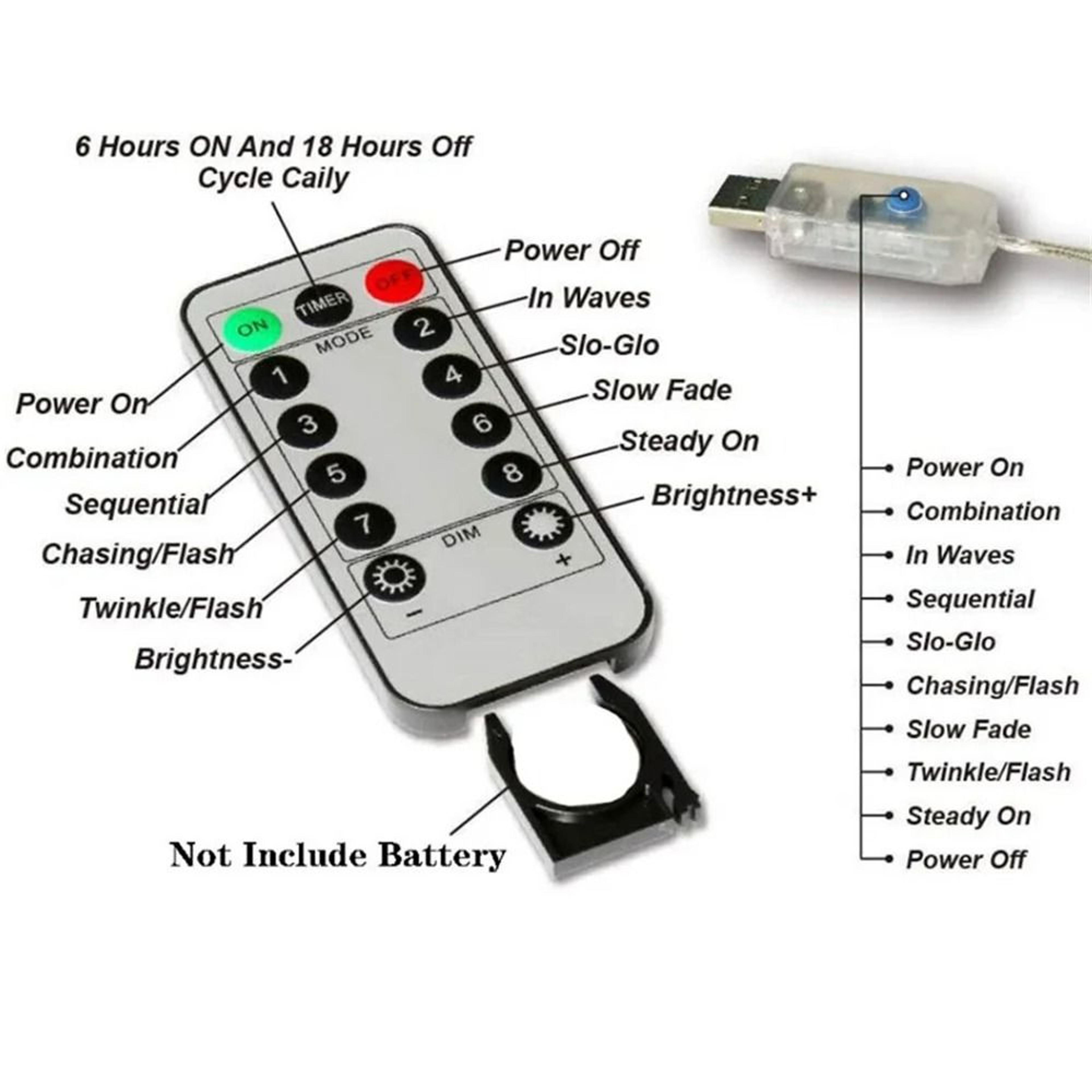 USB LED Curtain Lights Remote Control Hanging Garland Lights 6