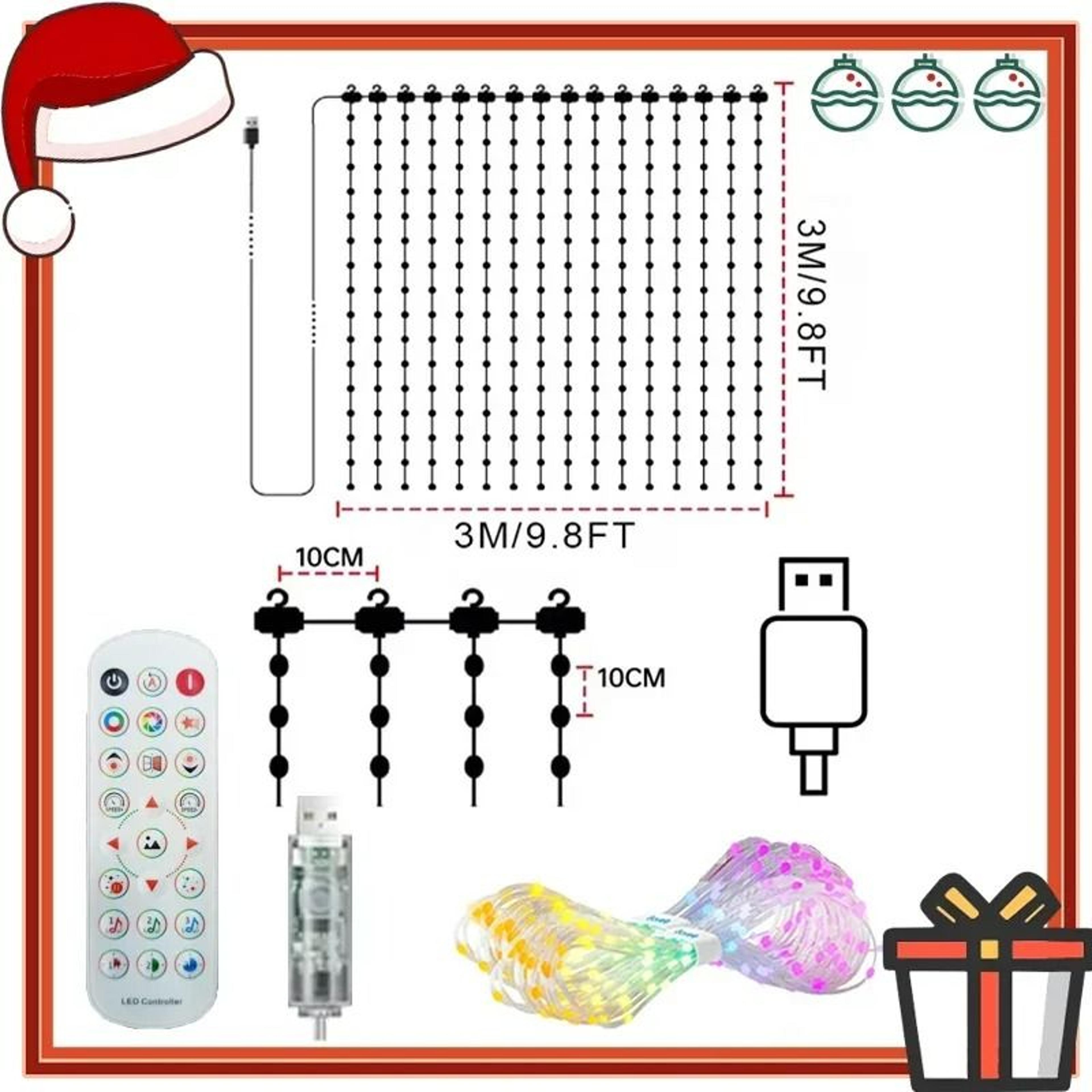Smart DIY LED Curtain Lights App Remote Control String Lights 11