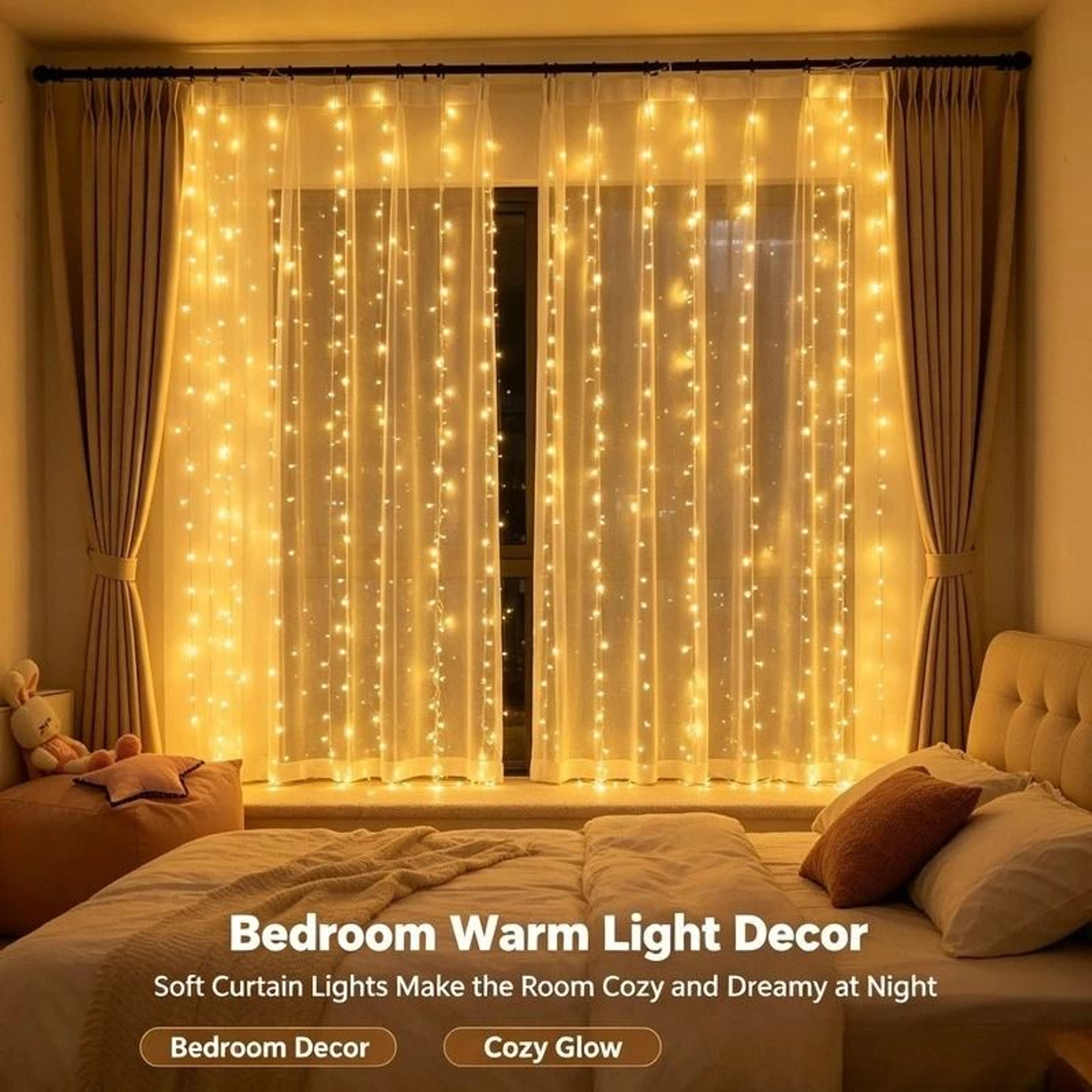 Cool USB LED Curtain Lights Remote Control Hanging Garland Lights 5
