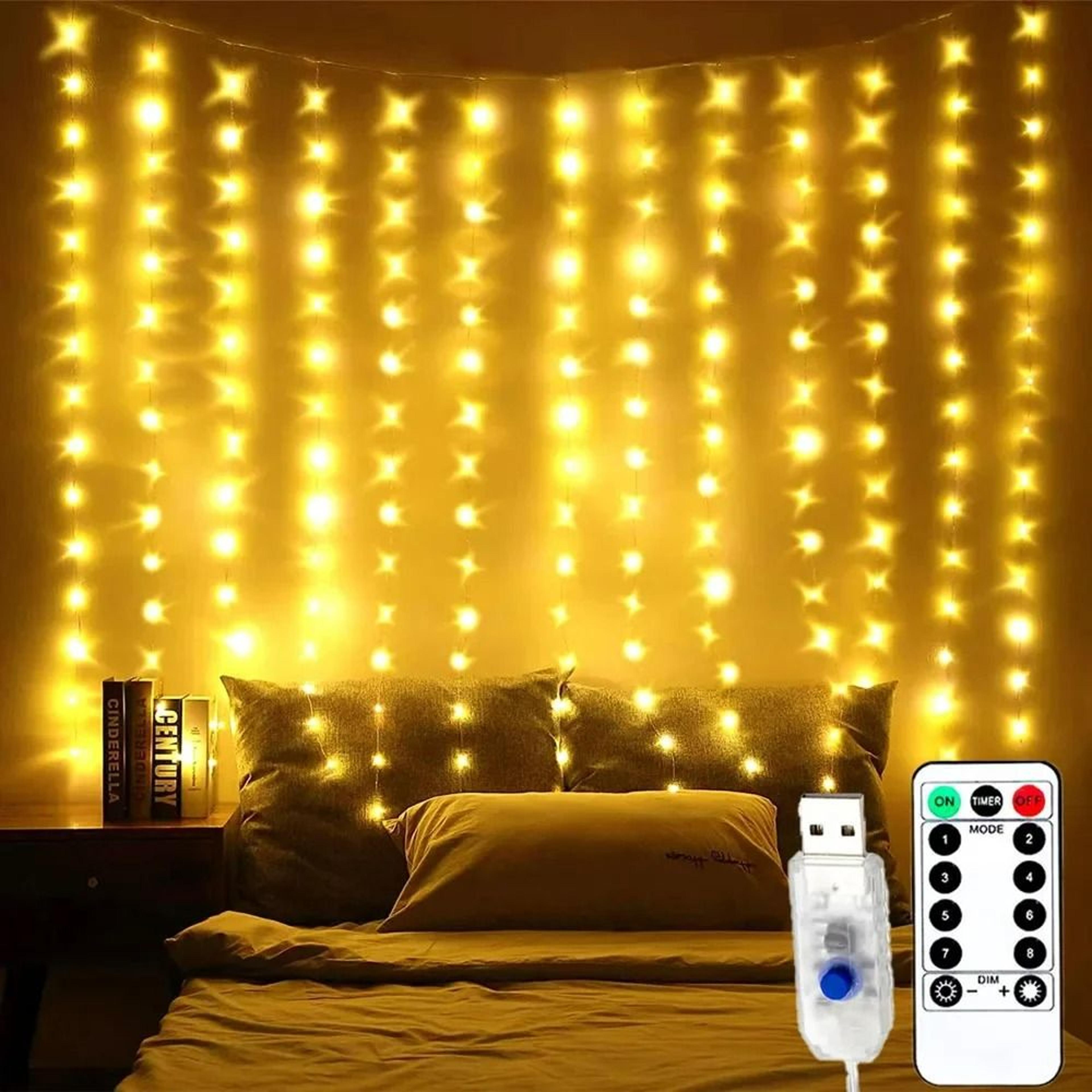 USB LED Curtain Lights Remote Control Hanging Garland Fairy Lights 6