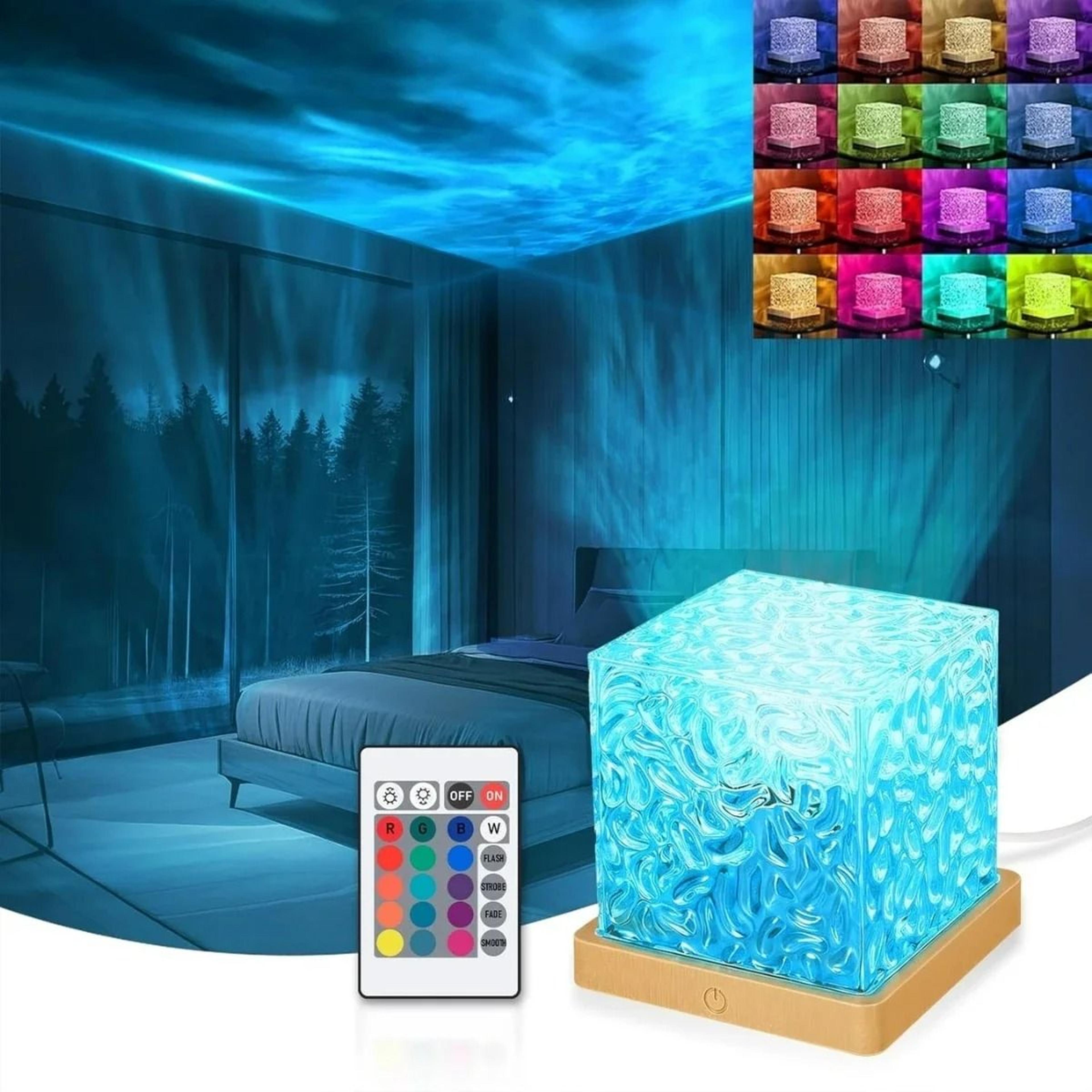 16-color water ripple rotating ambient table lamp