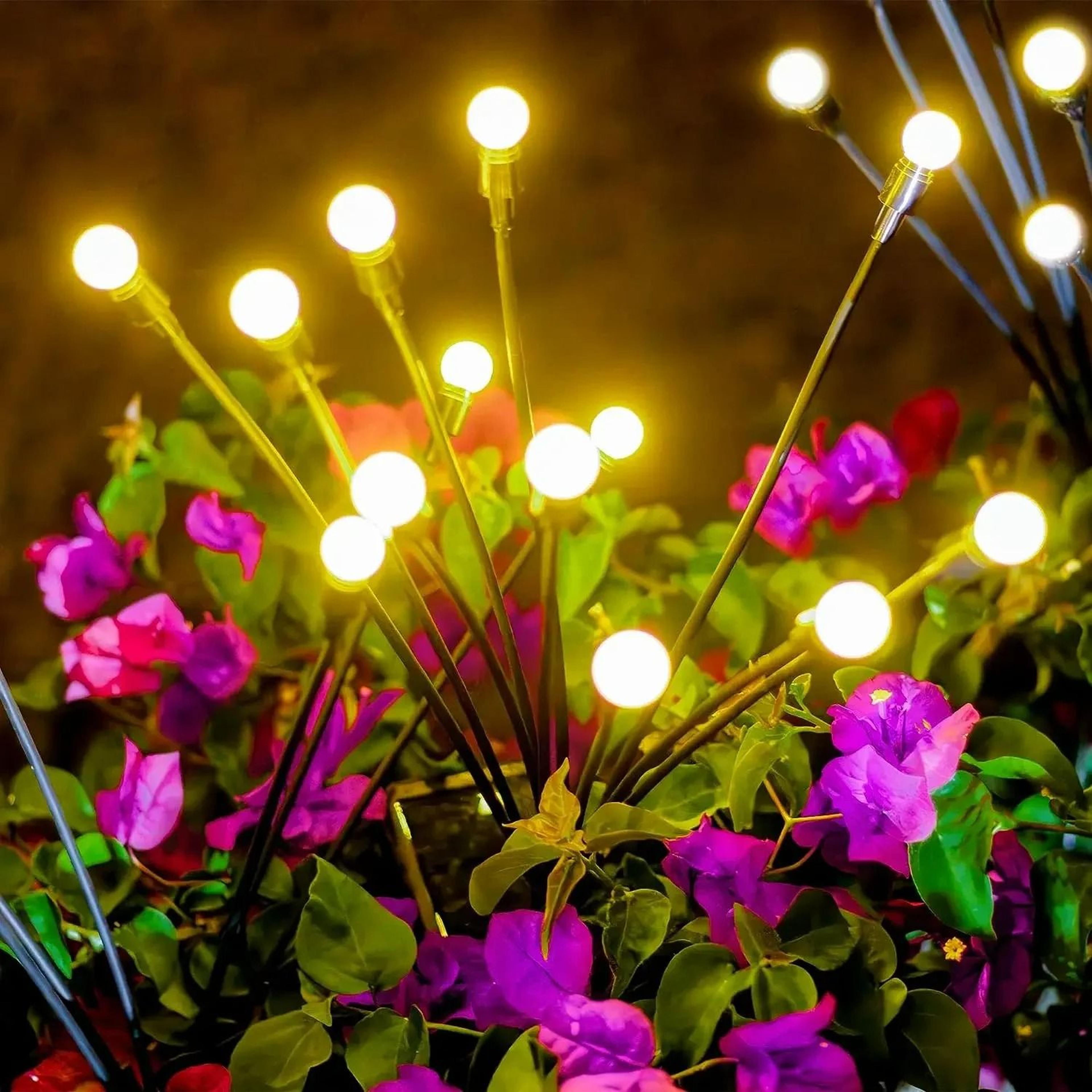 led solar firefly ground lights & swaying landscape accent