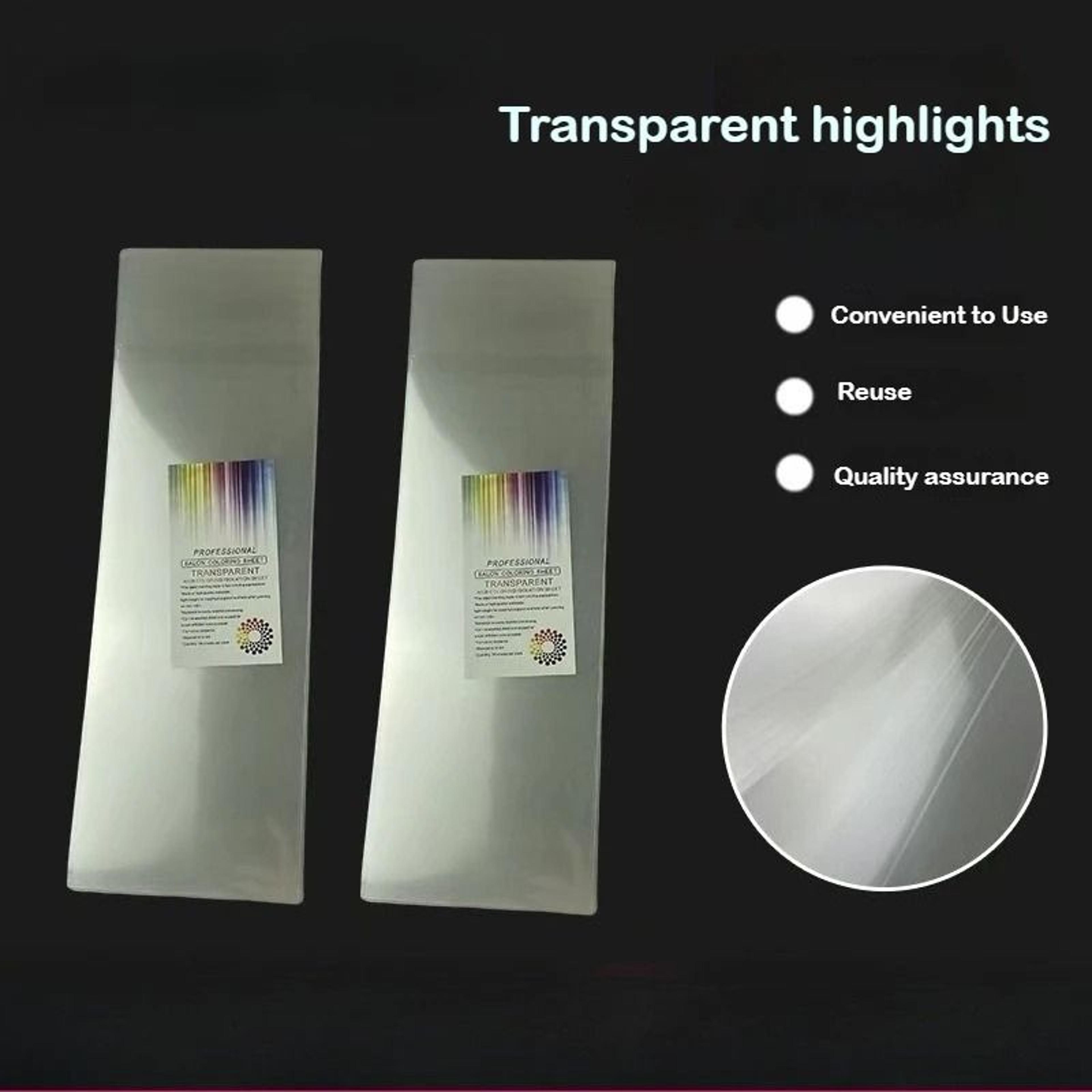 50 Piece Reusable Transparent Hair Color Isolation Meche Sheets 1