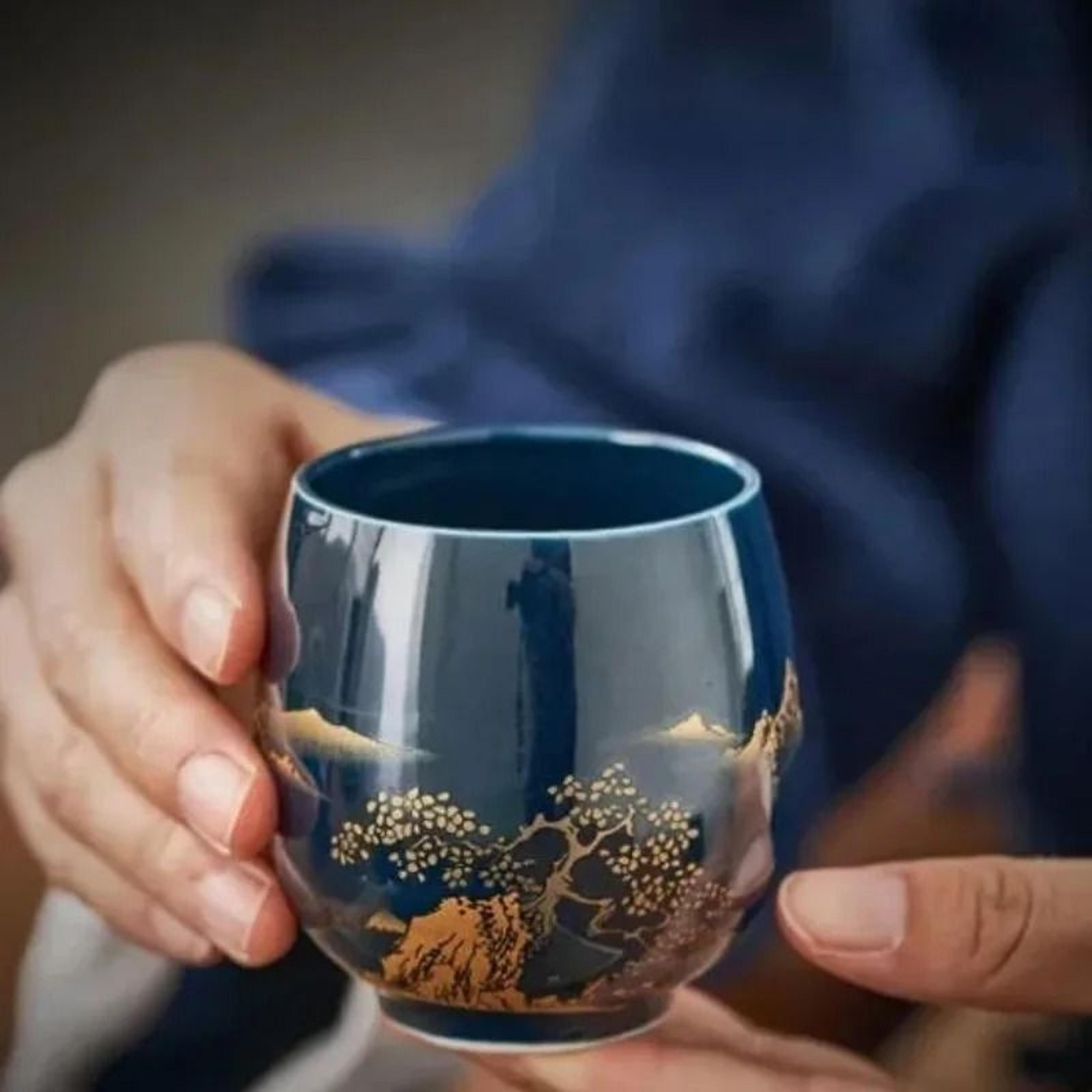japanese-style ceramic teacup and tea bowl