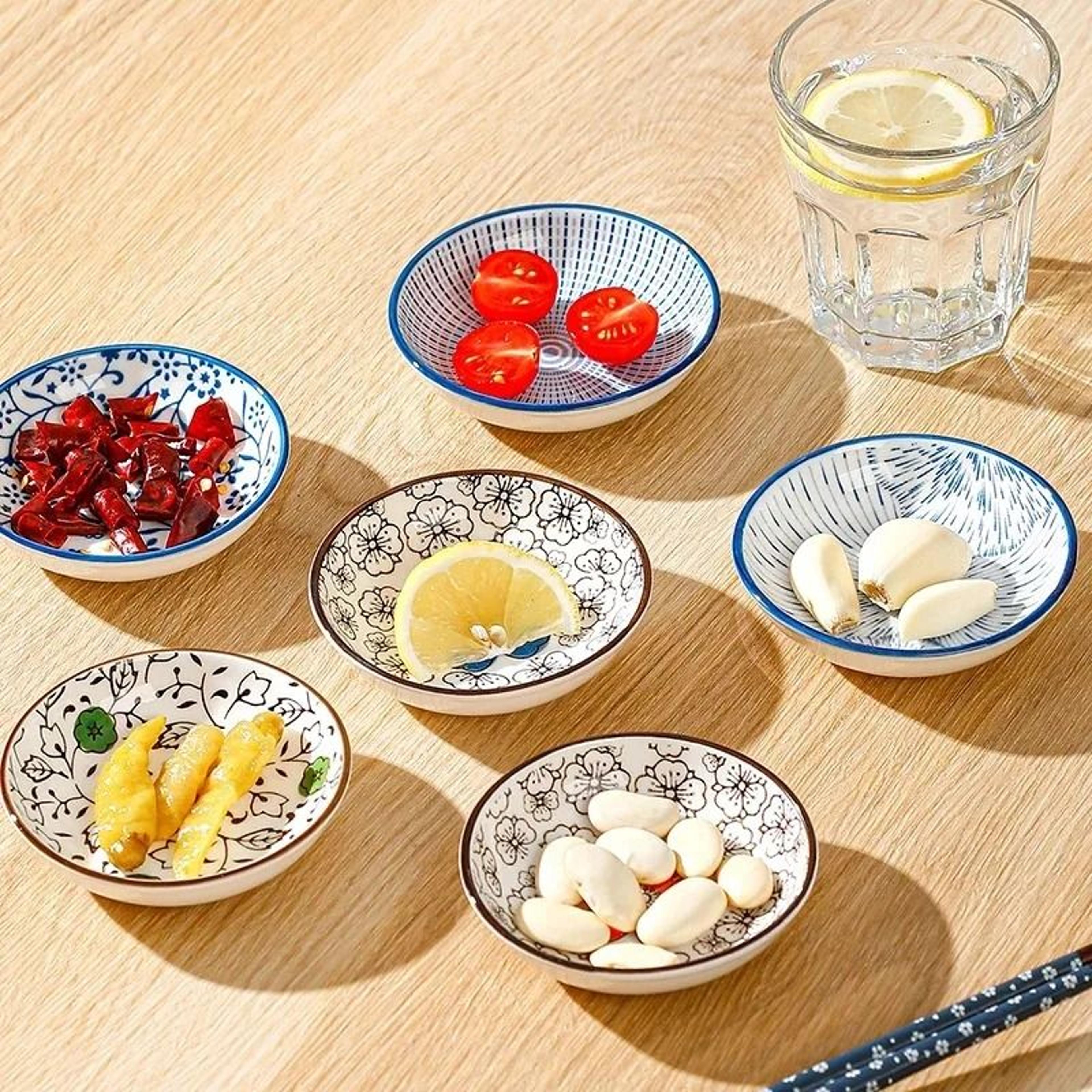 japanese-style mini ceramic dipping plate
