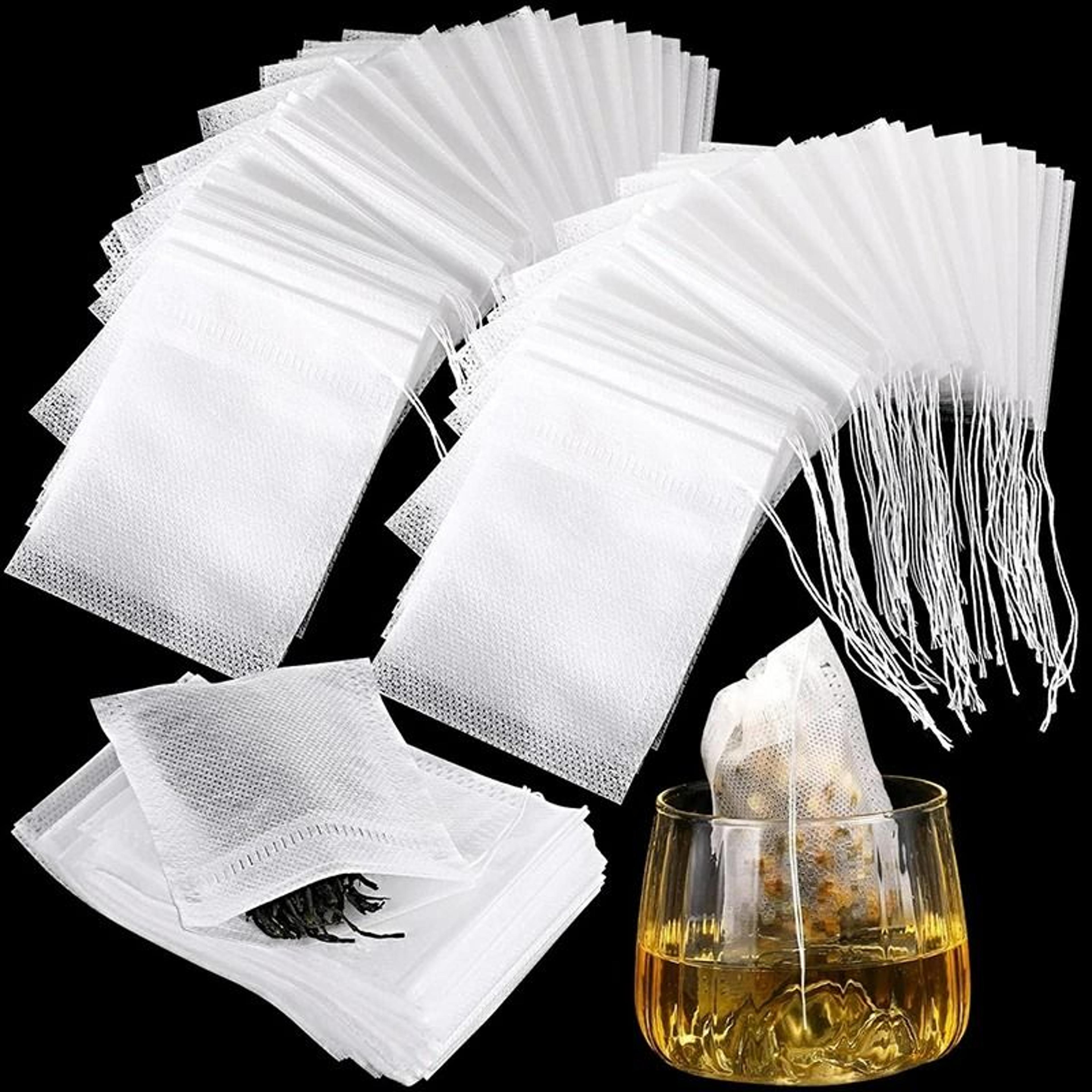 disposable drawstring loose leaf tea filter bags (100-pack)