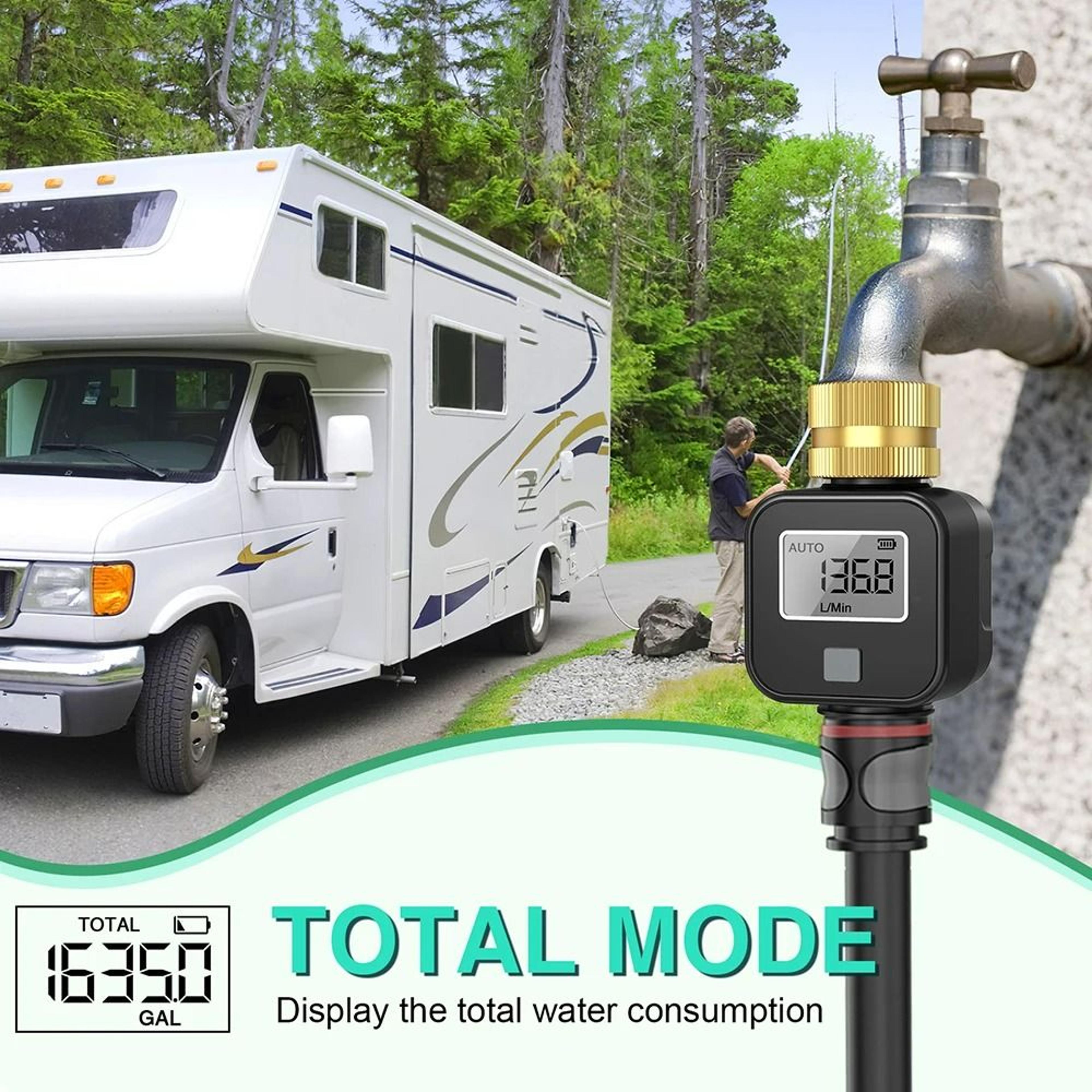 Digital Water Flow Meter With Brass Connectors 4