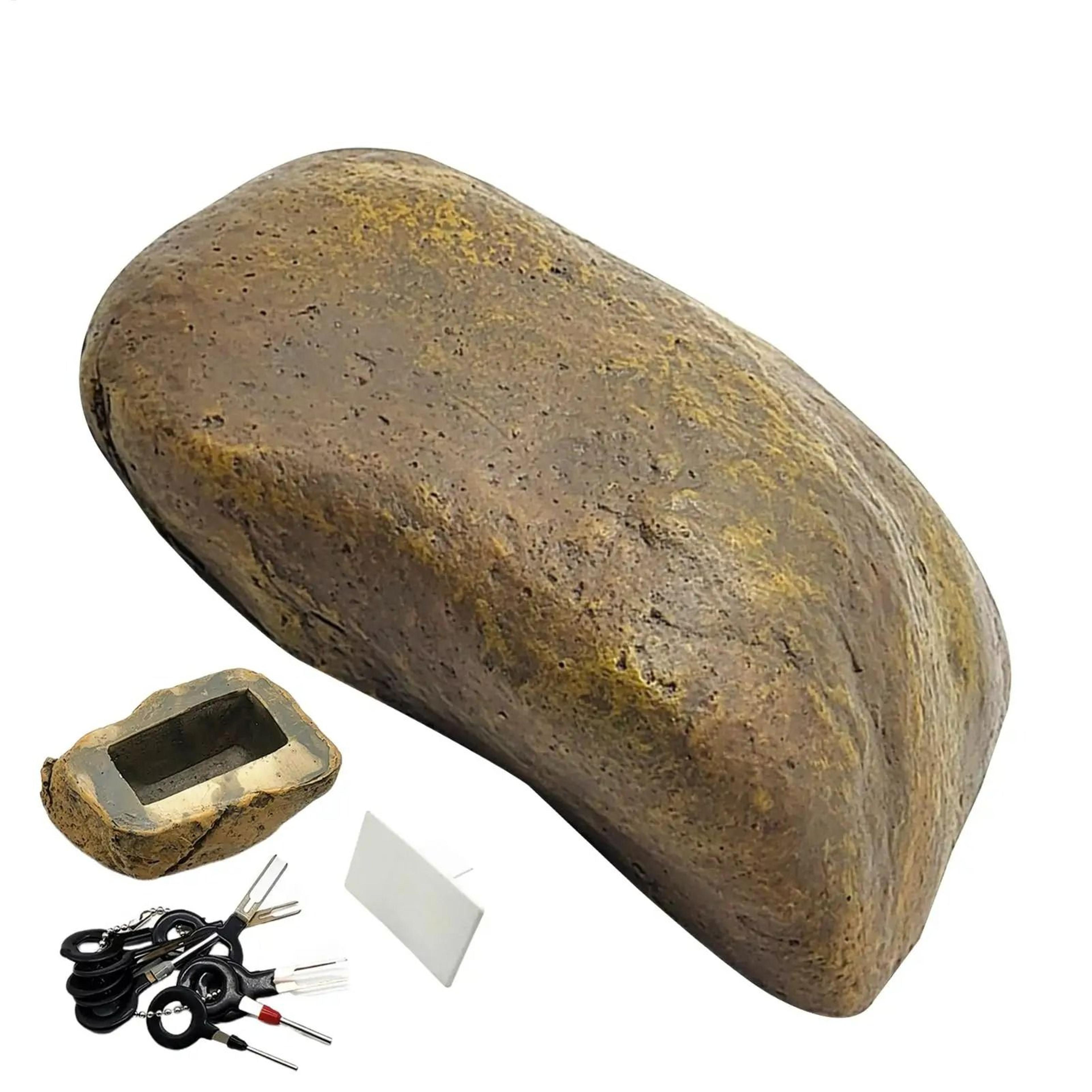 outdoor fake rock spare key hideaway safe