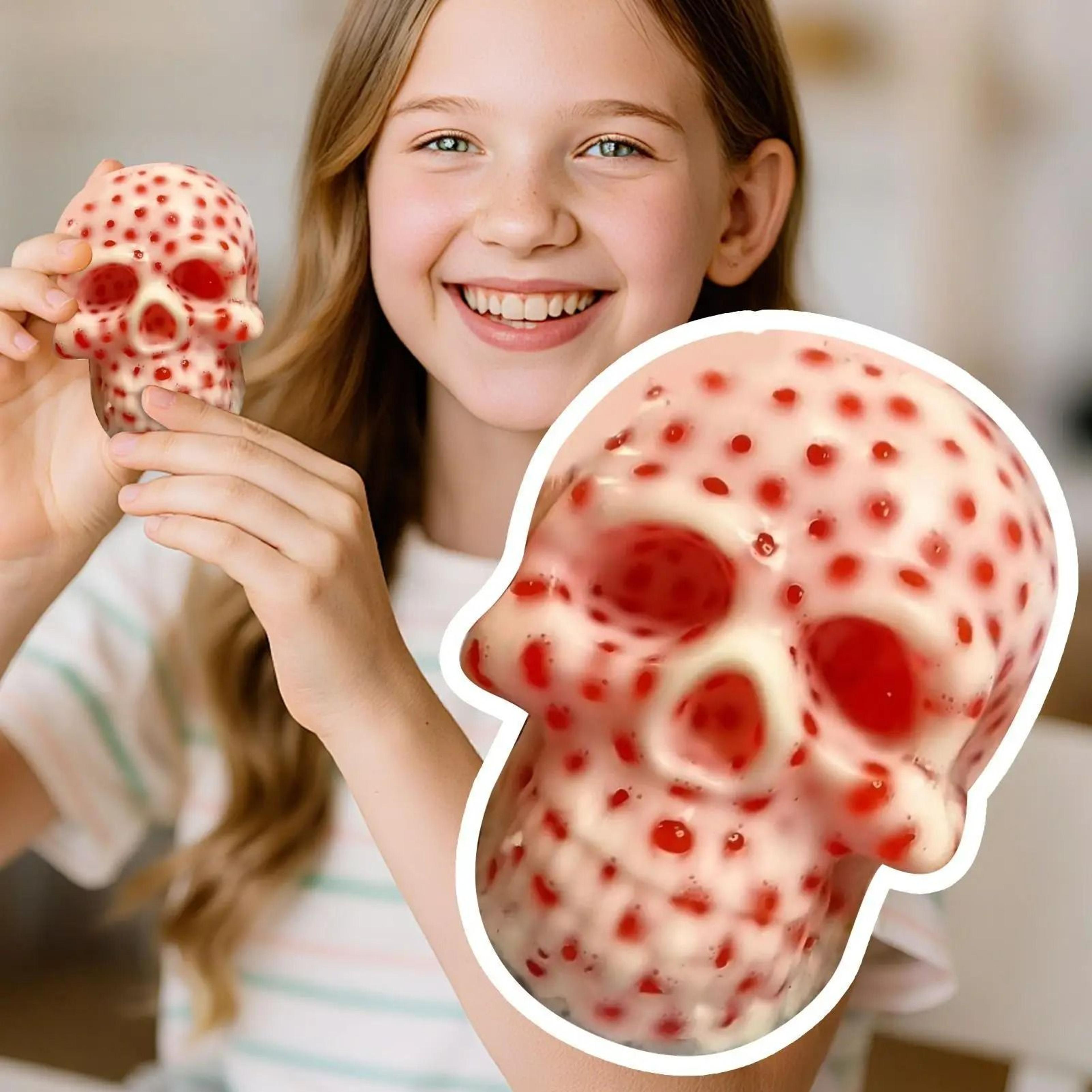 skull pimple popping sensory squeeze toy