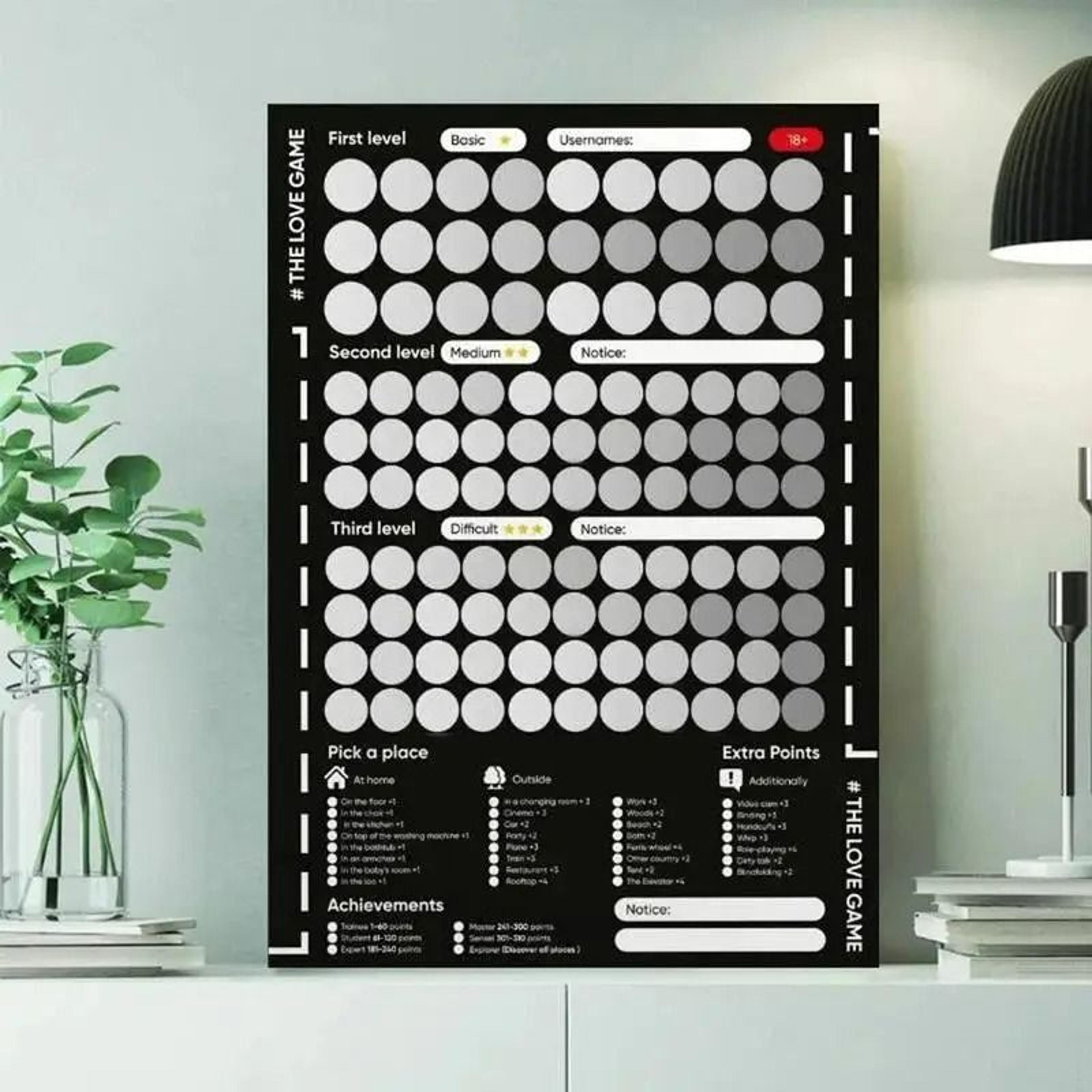 100 dates couples scratch-off poster bucket list