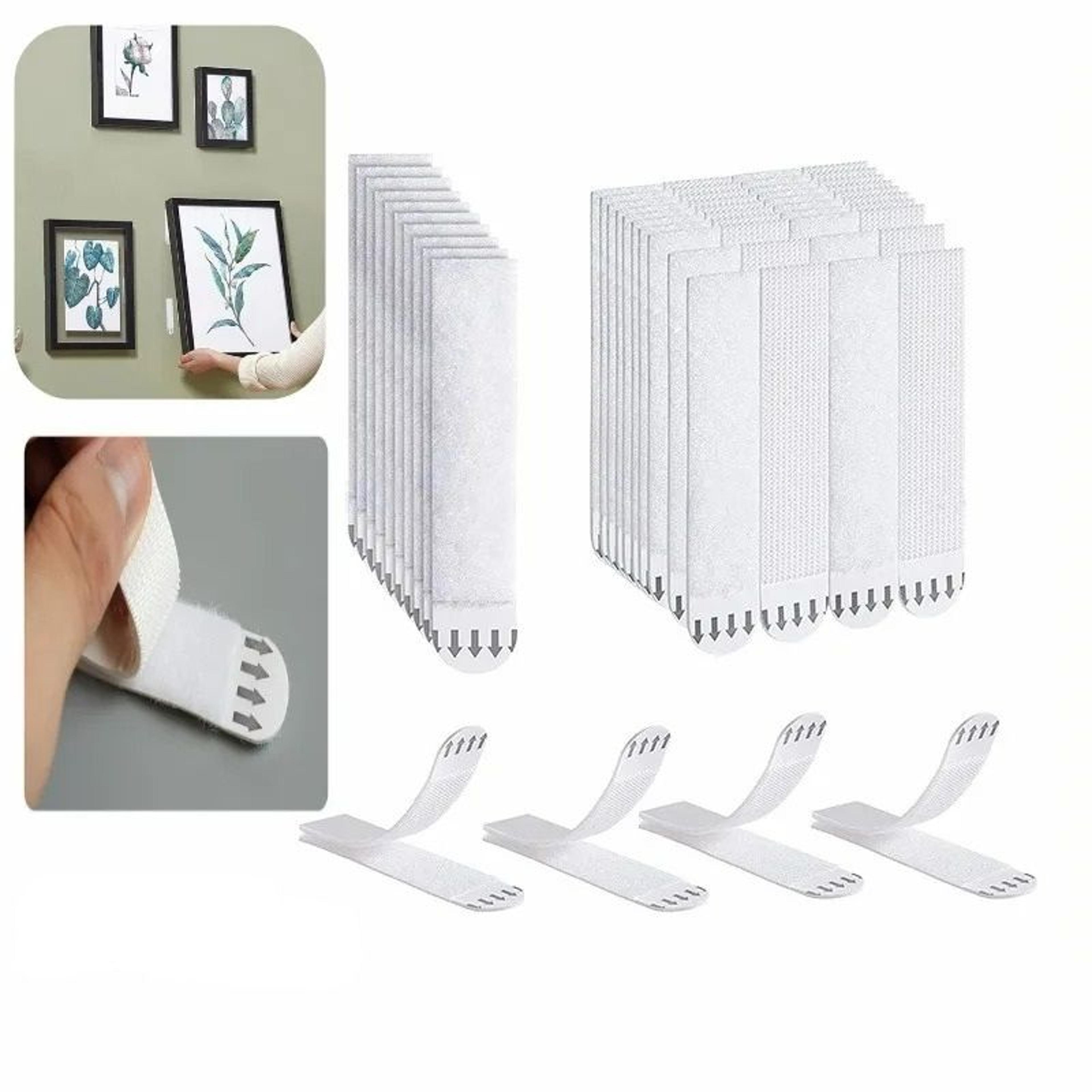 12-pair damage-free picture hanging adhesive strips set