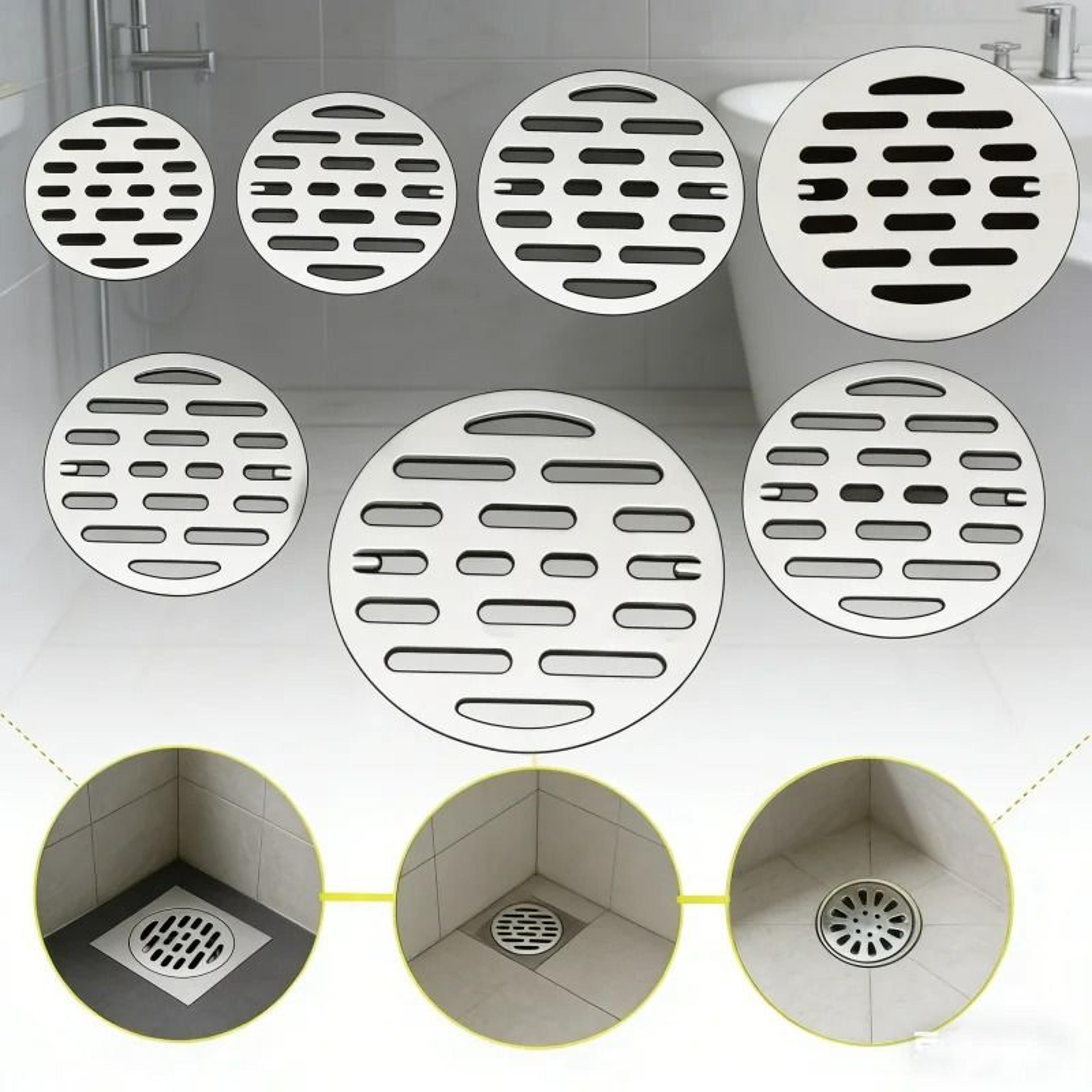 universal stainless steel round floor drain cover & hair catcher