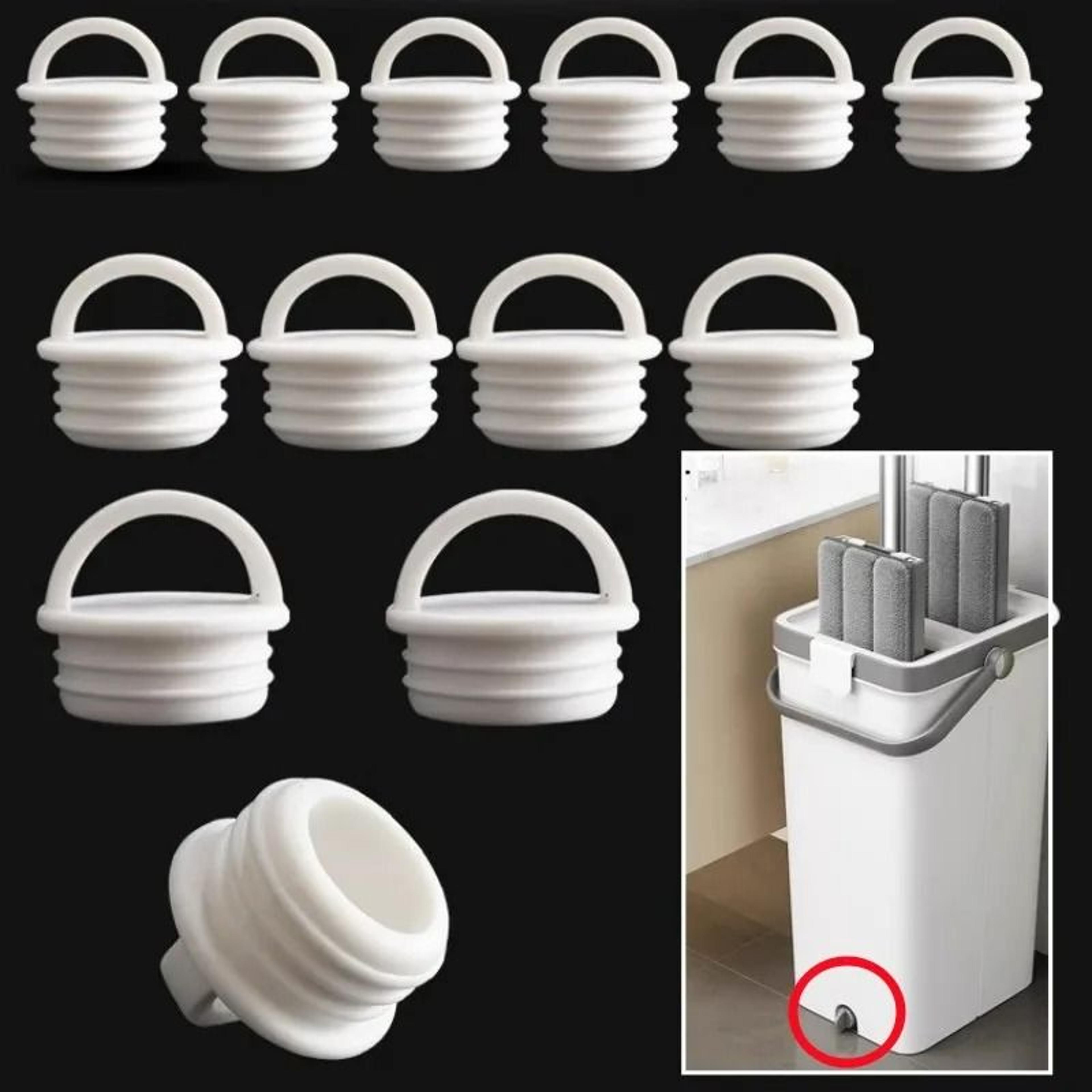 2-pack white mop bucket drain stoppers with pull handle