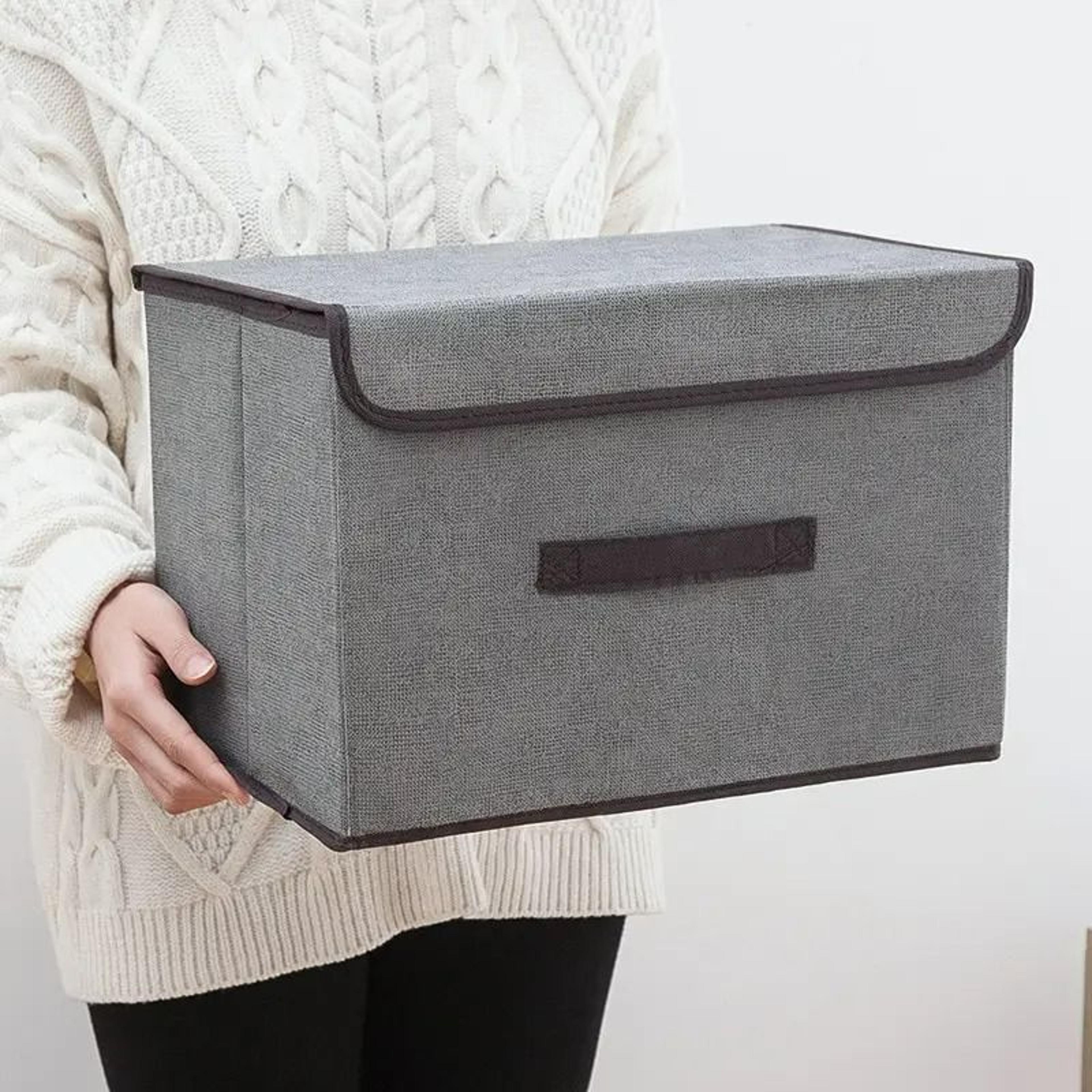 collapsible non-woven fabric storage box with dustproof lid