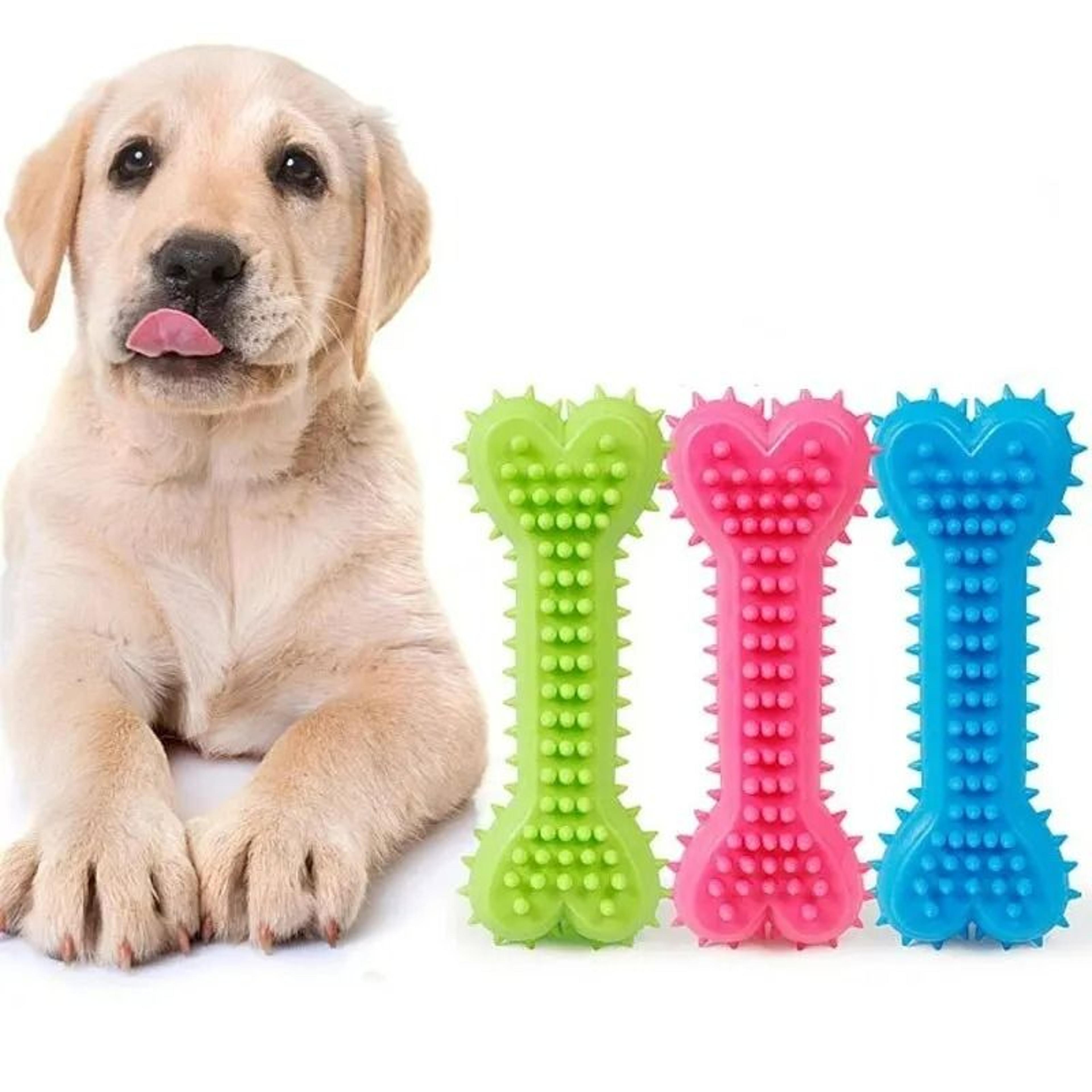 soft rubber bone-shaped pet chew & teeth grinding toy