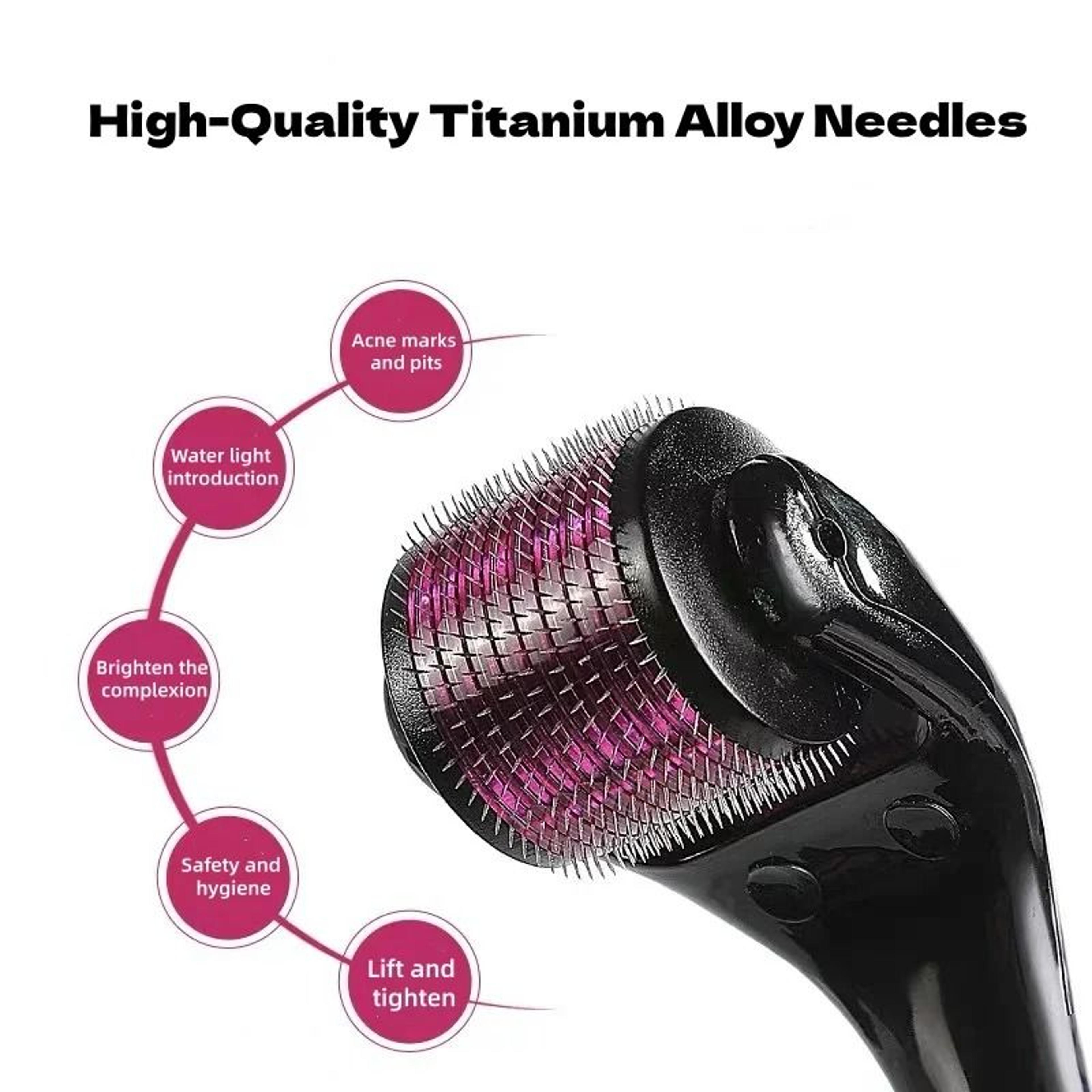 professional 540 titanium microneedle derma roller for face, body & beard growth