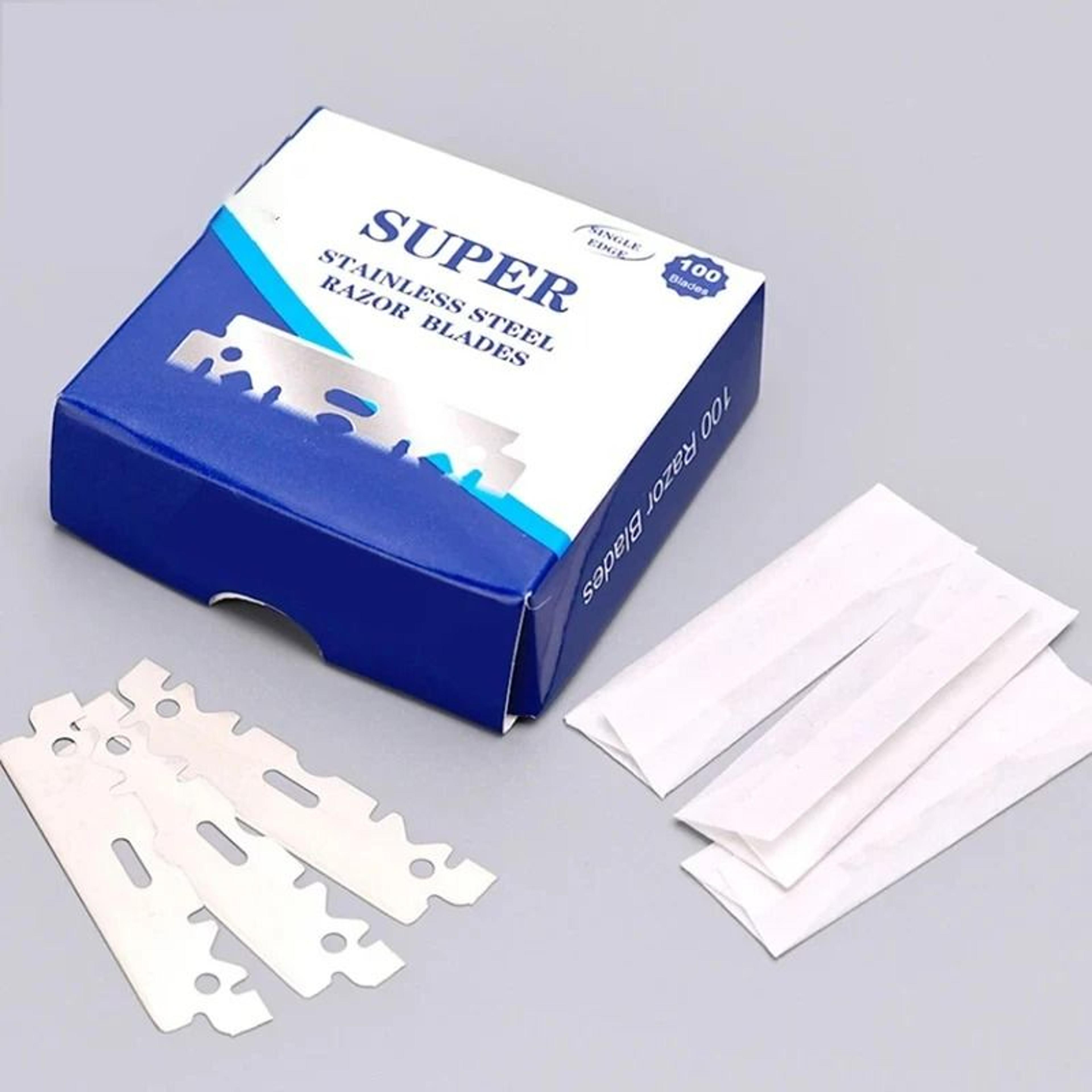 100-piece stainless steel single-edge razor blades set
