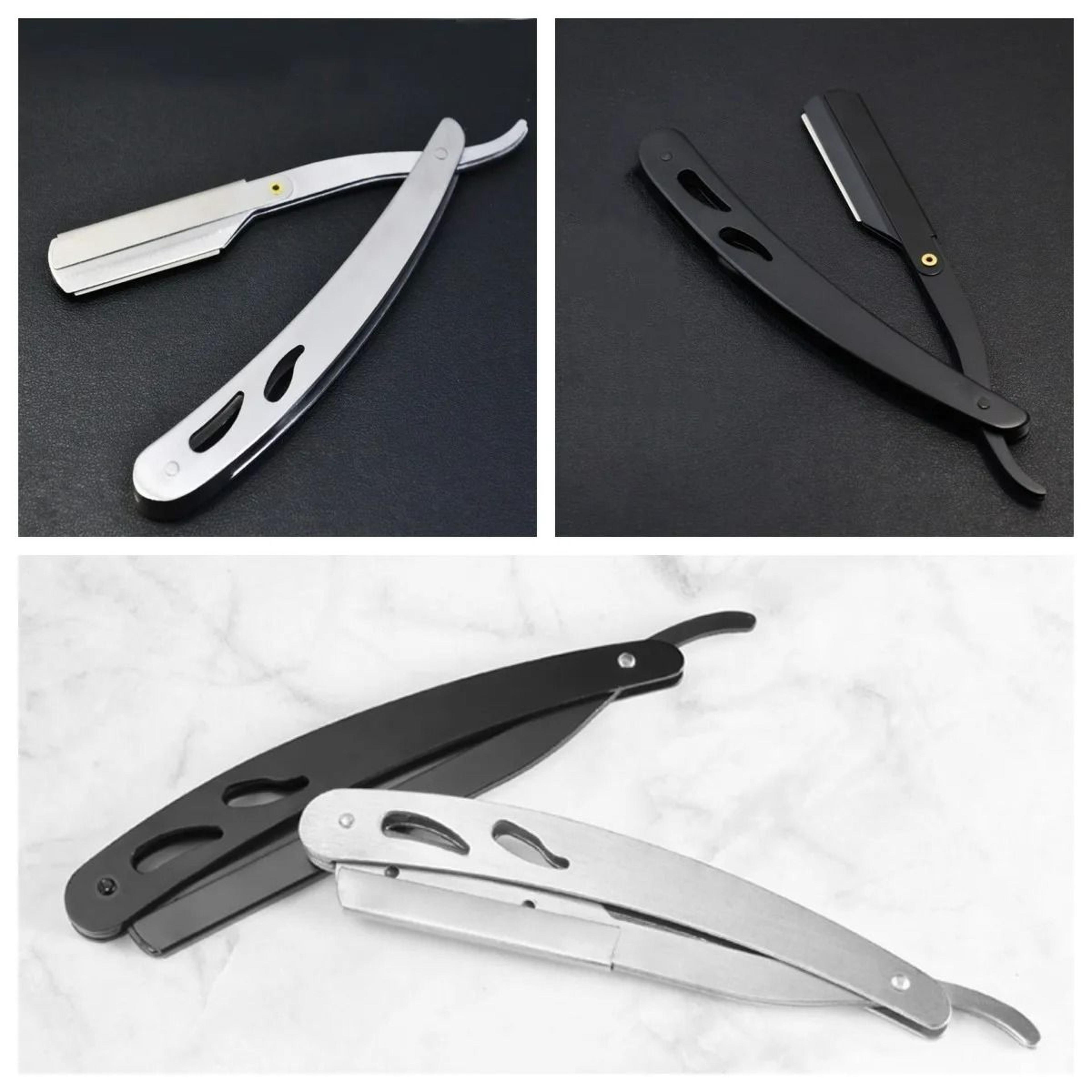stainless steel folding straight-edge barber razor