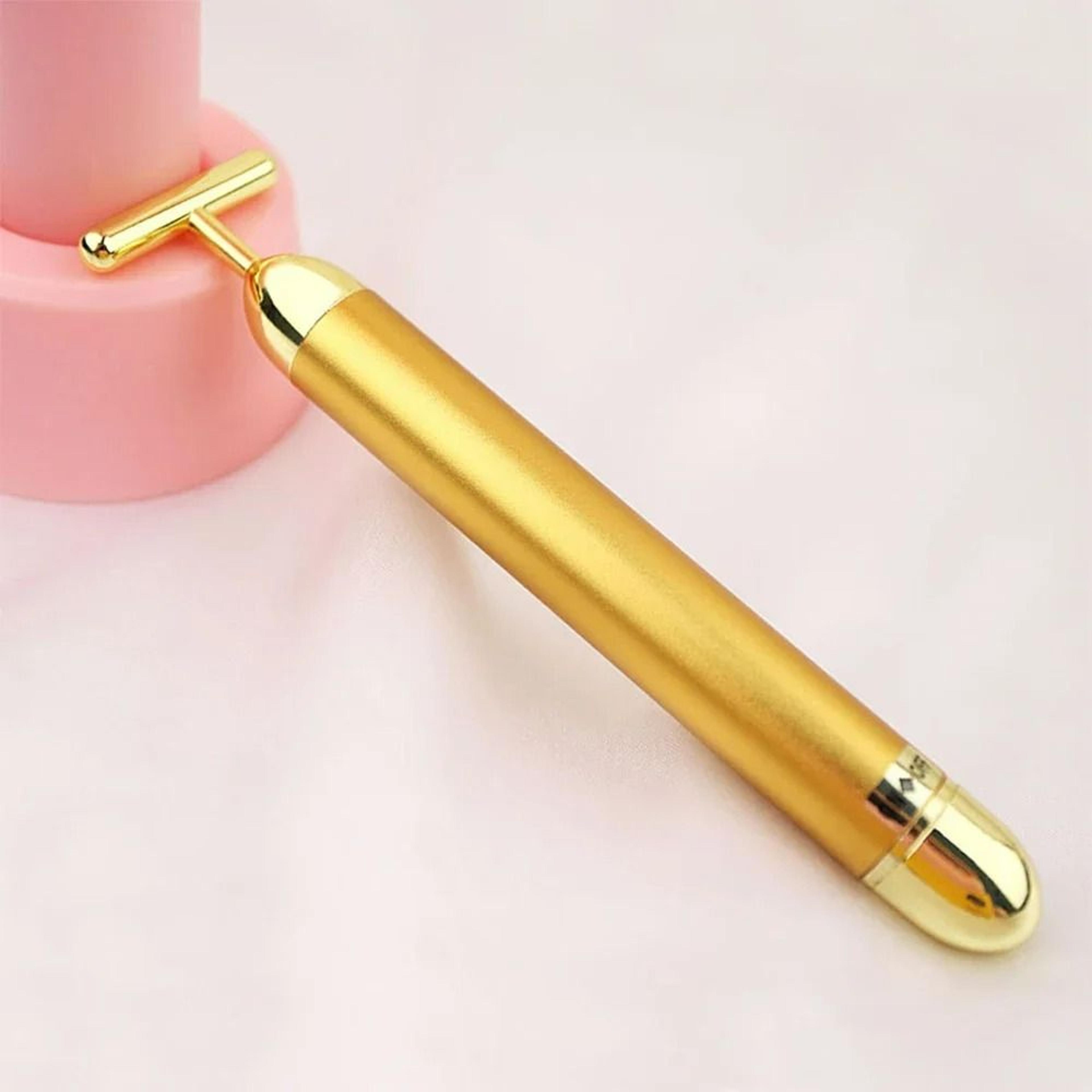 24k gold pulse facial massager & skin firming beauty bar