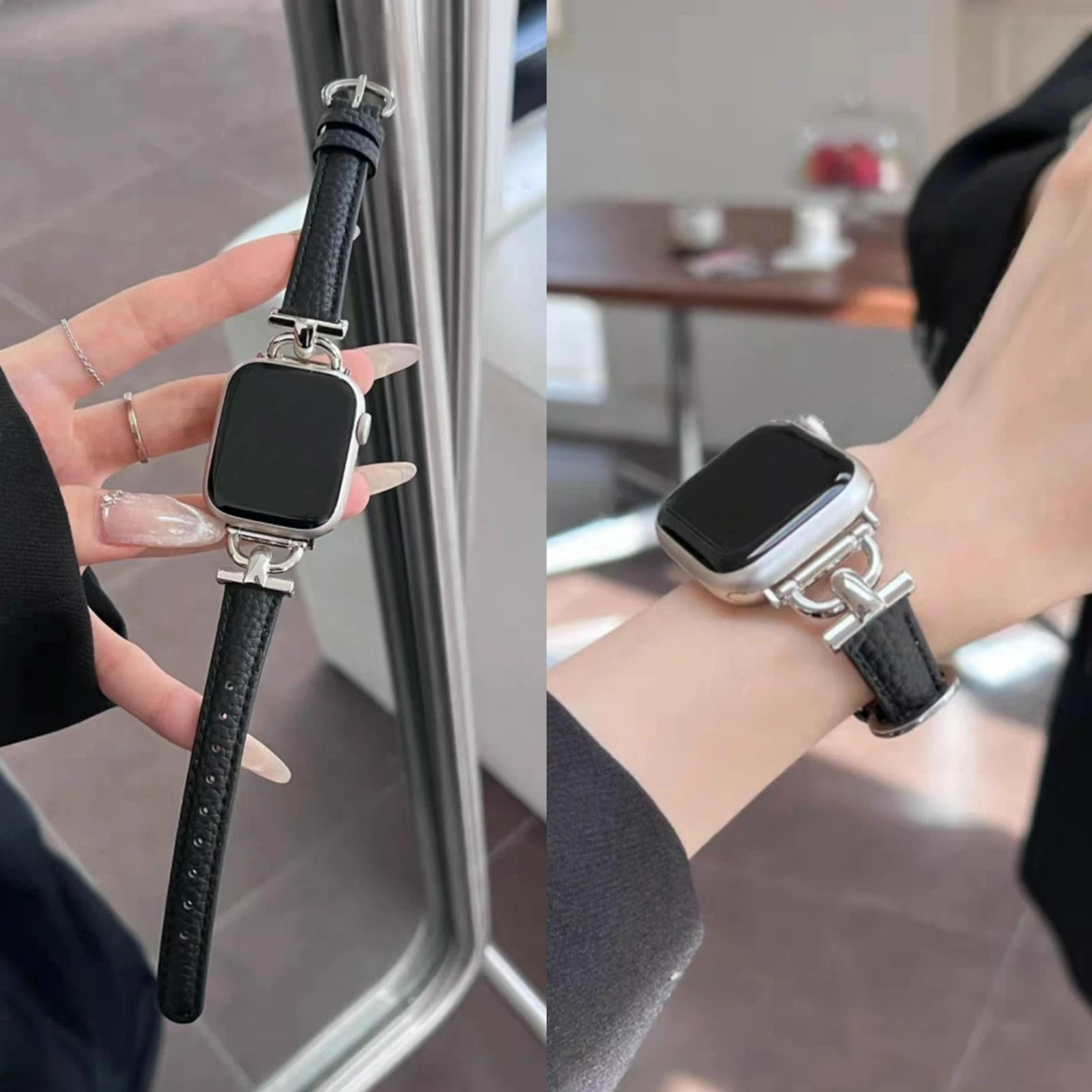 fashion leather loop watch strap for apple watch series 1 through 11 & ultra
