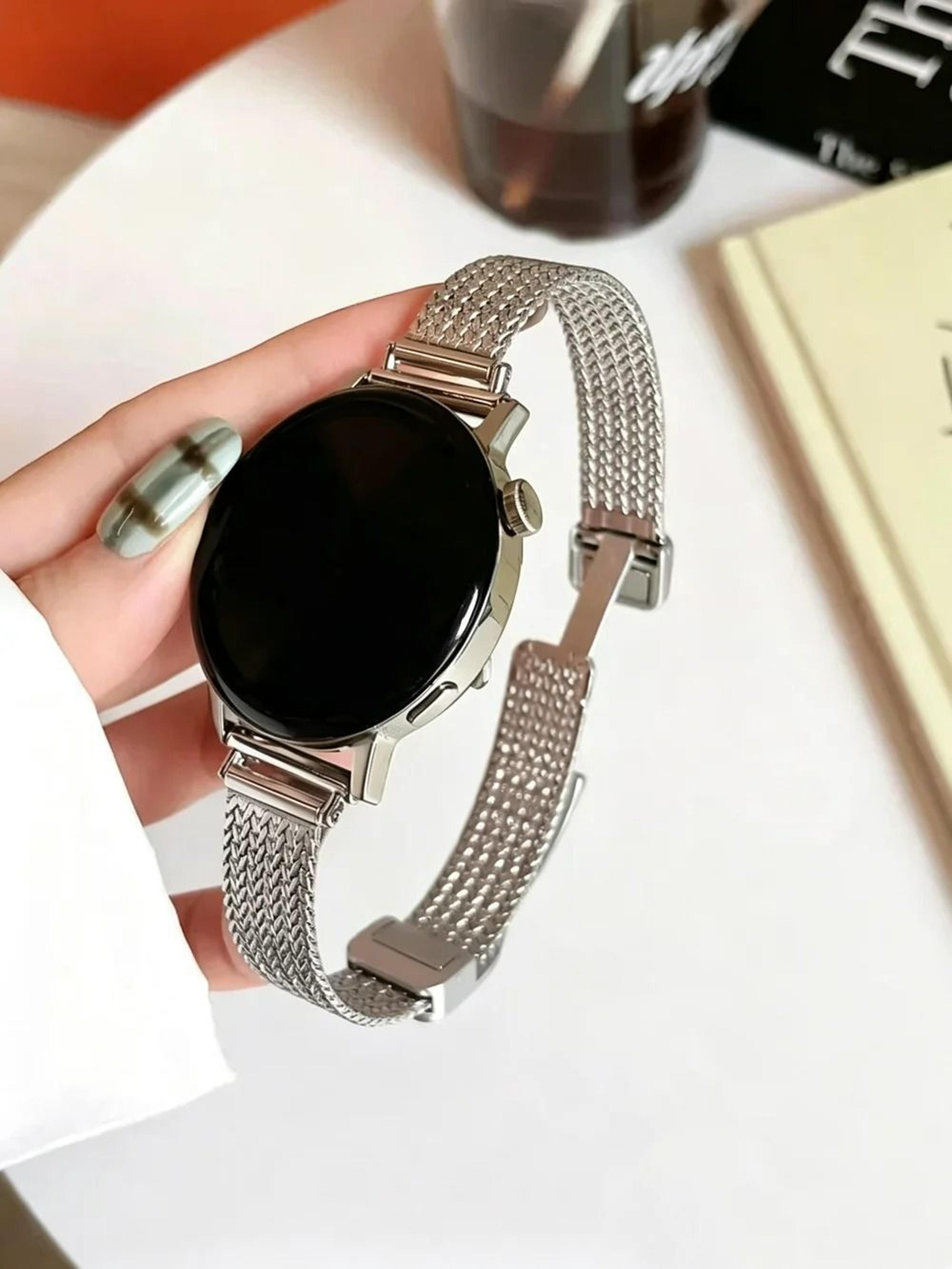 magnetic stainless steel link bracelet for samsung galaxy watch & universal quick-release watches