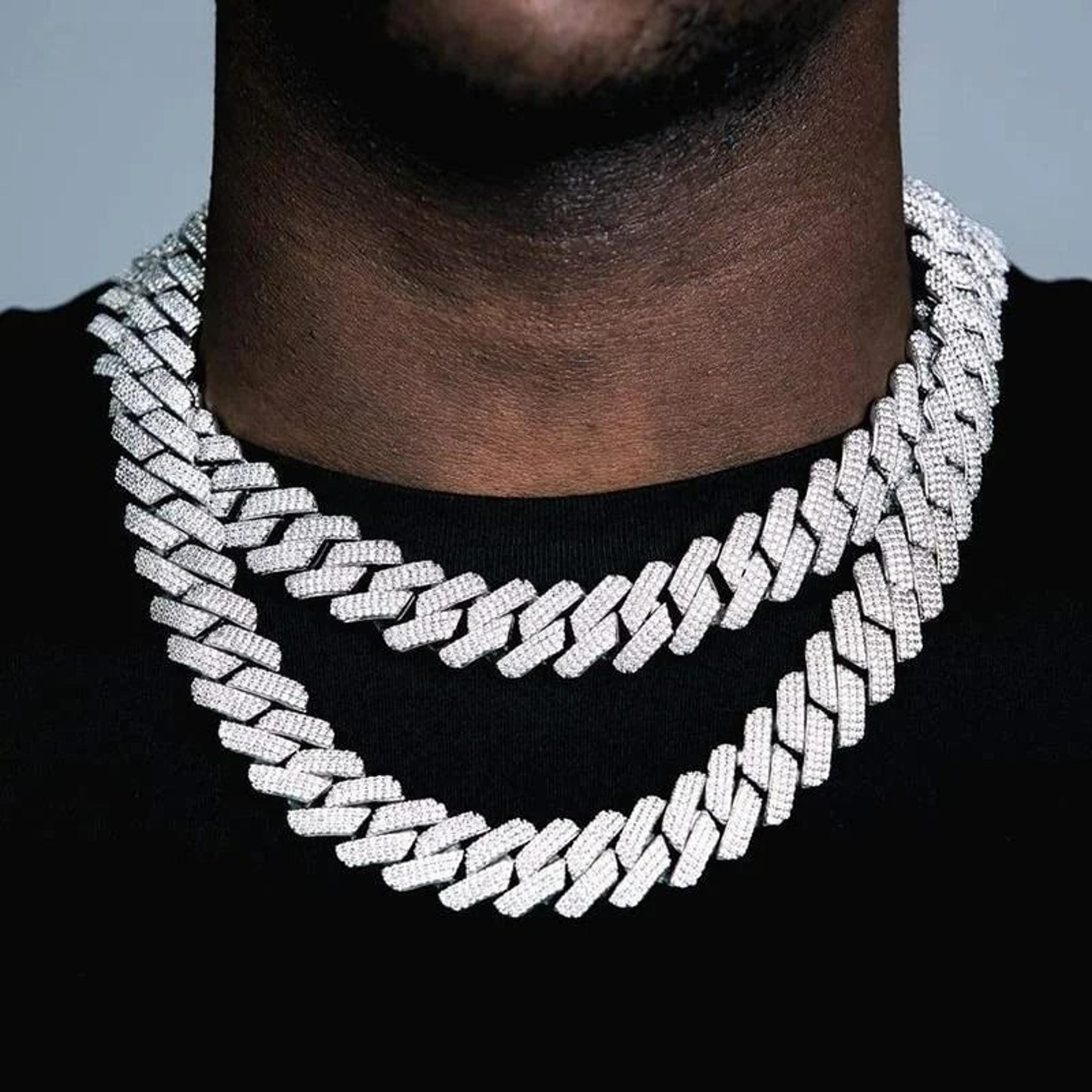 iced out 3-row micro pave cz cuban link chain