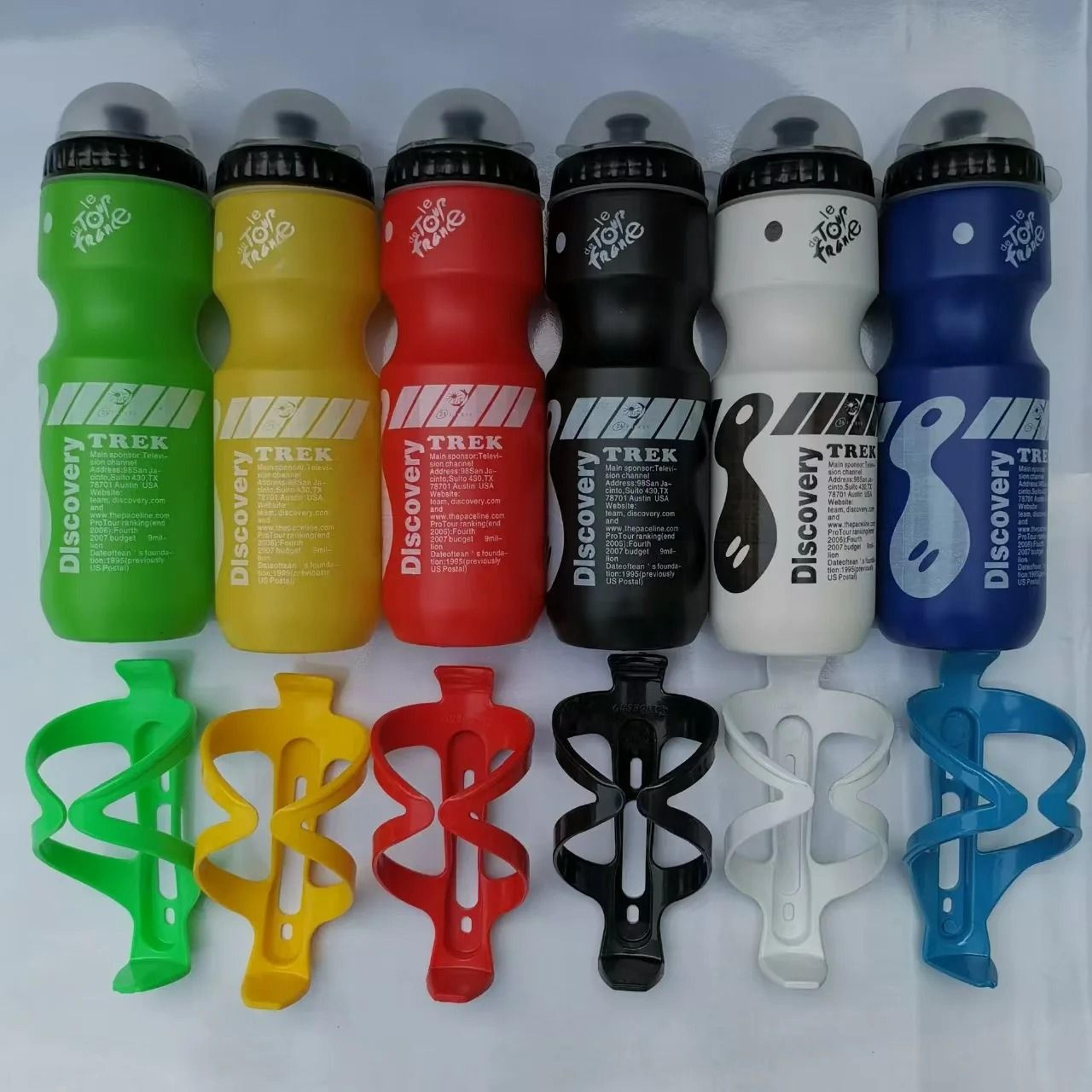 750ml bicycle water bottle & universal holder cage combo