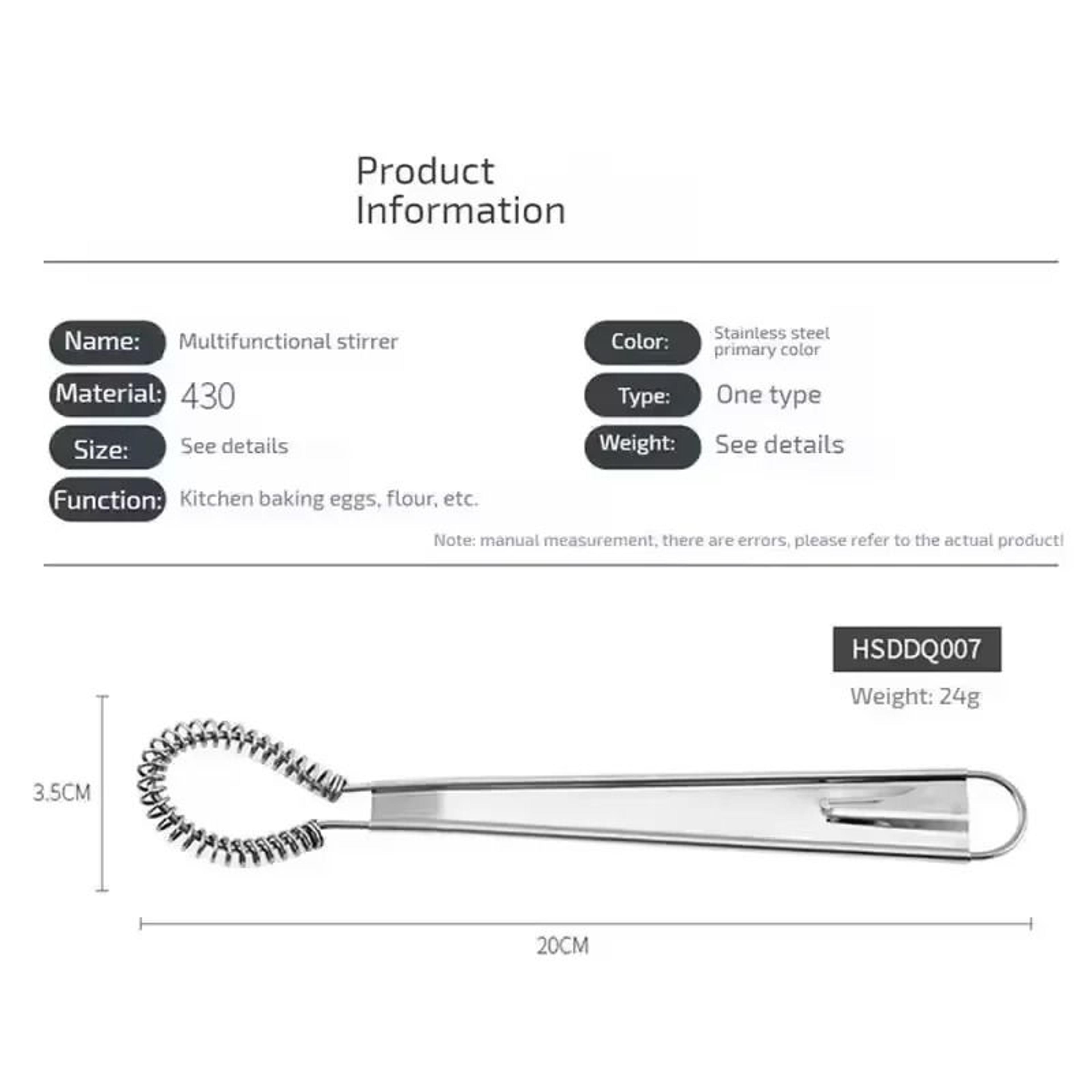 Stainless Steel Spring Coil Egg Beater  Hand Frother 4