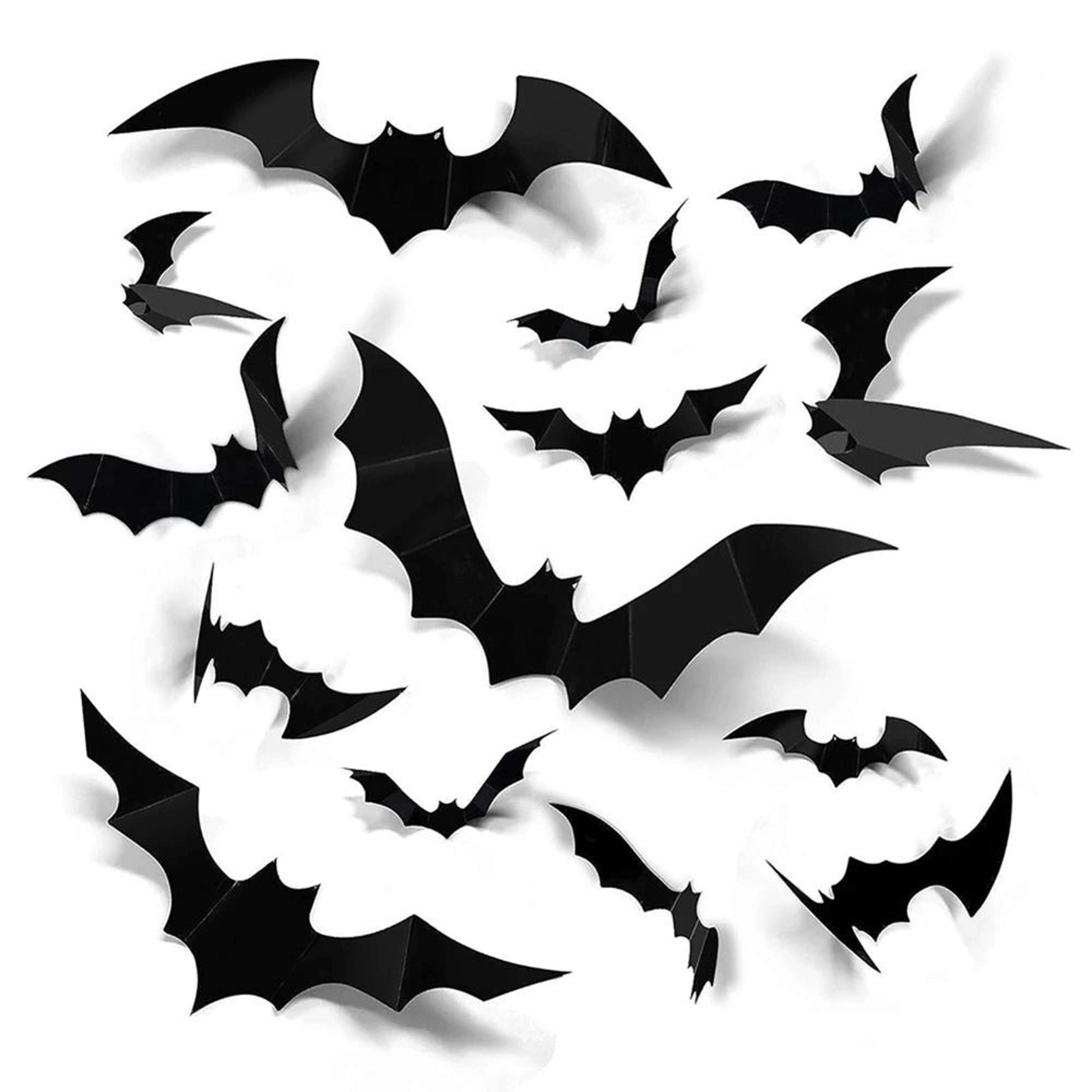 120-piece 3d pvc halloween wall bats decor