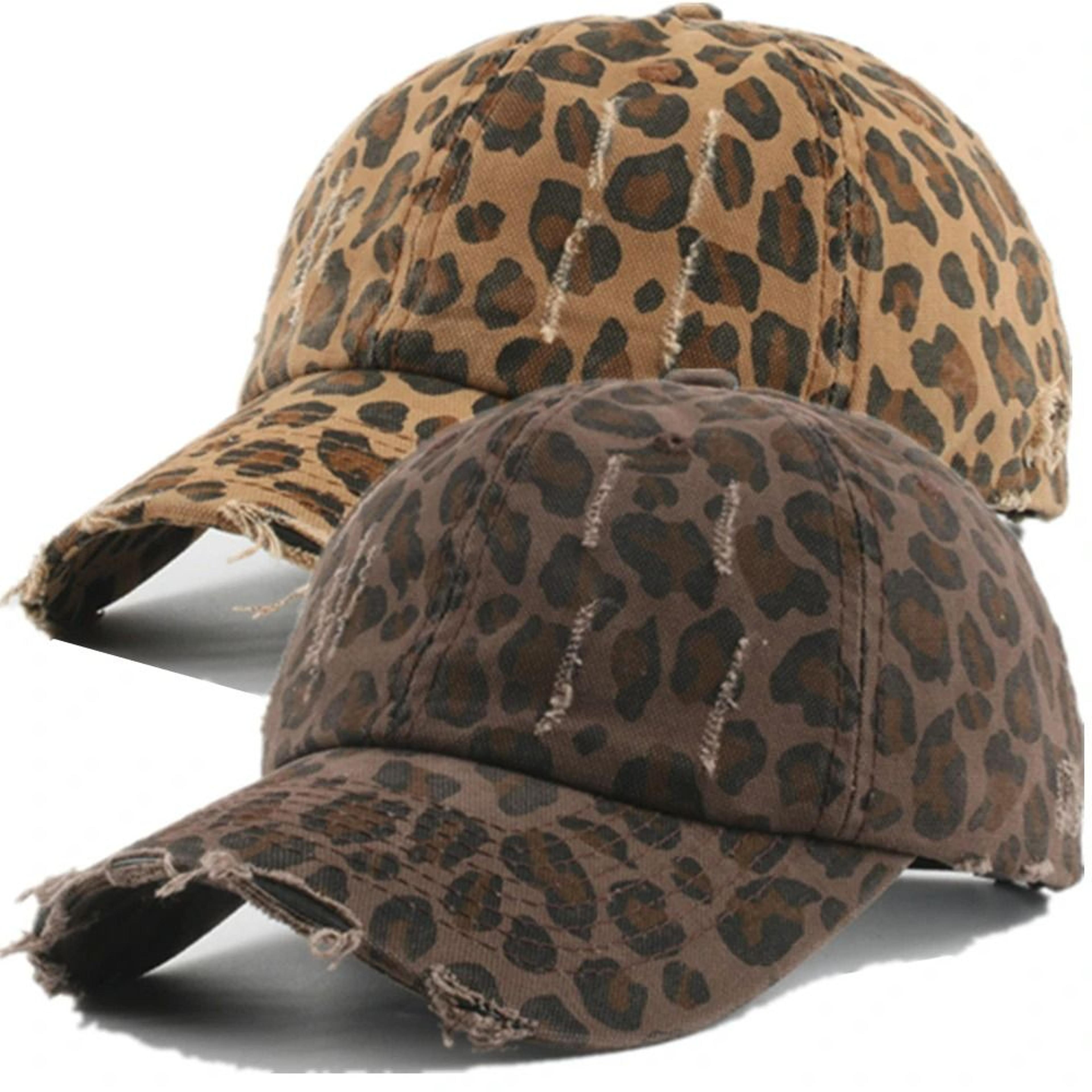y2k fashion leopard print women's baseball cap