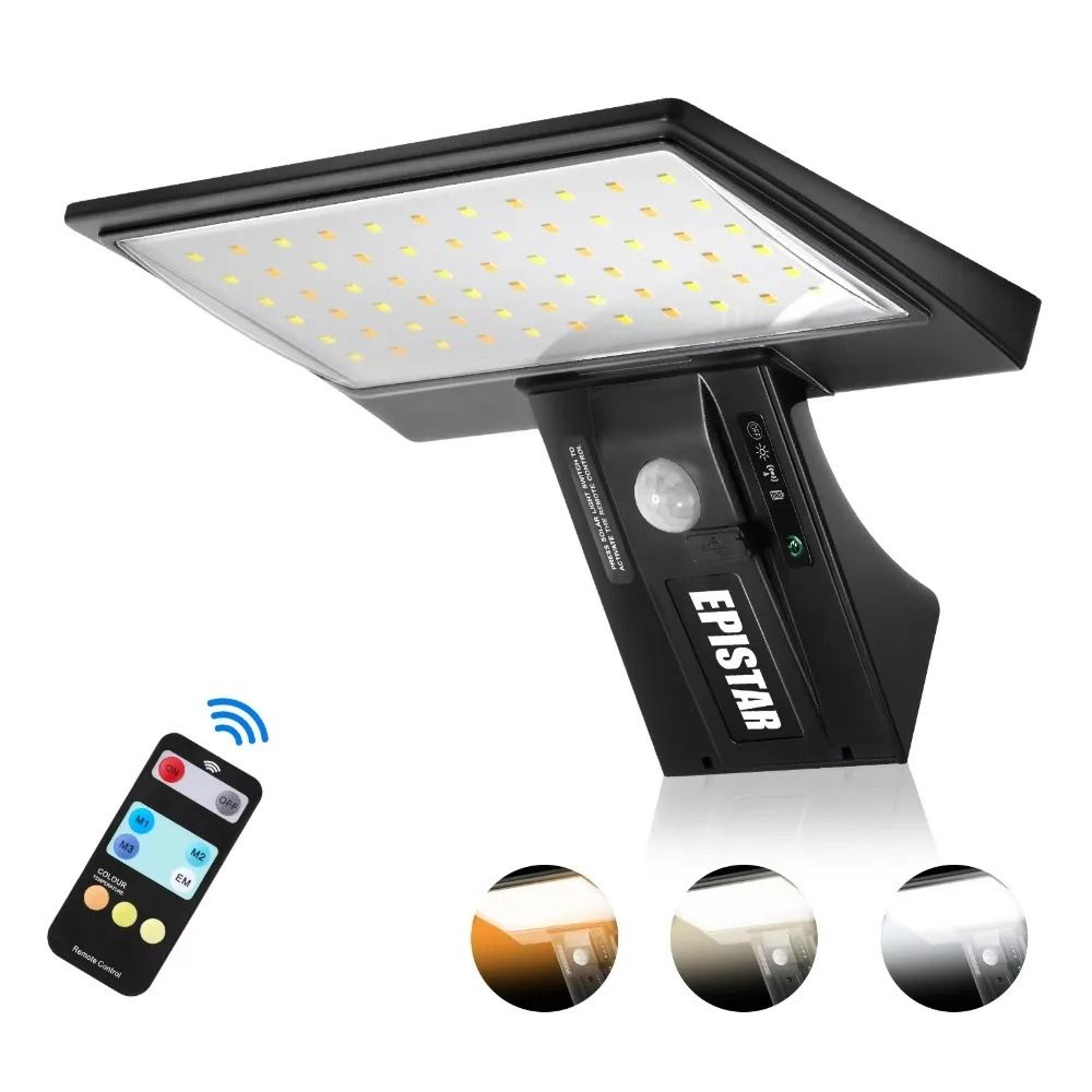 outdoor 90-led tri-color solar motion sensor flood light